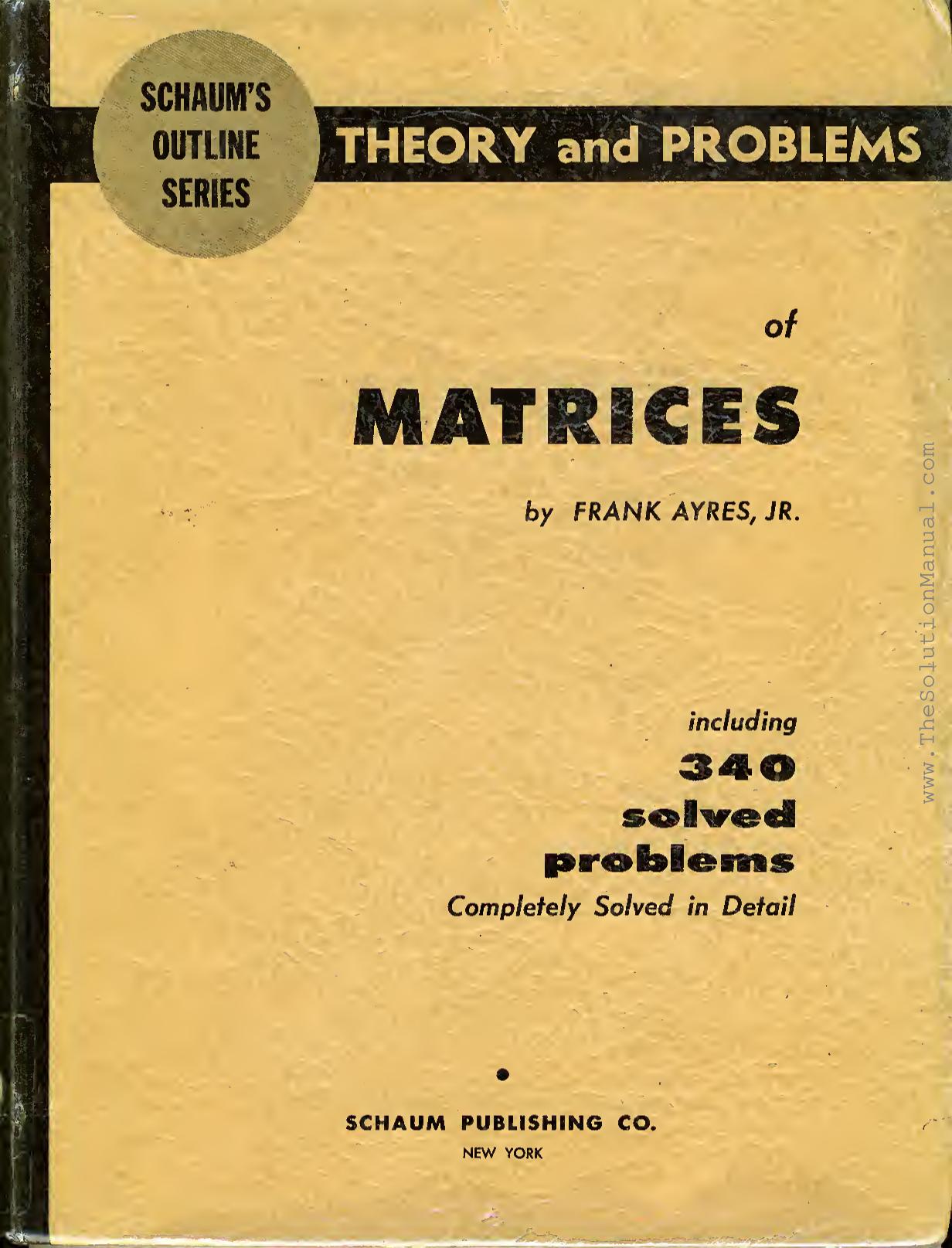 Schaum's Theory & Problems of Matrices