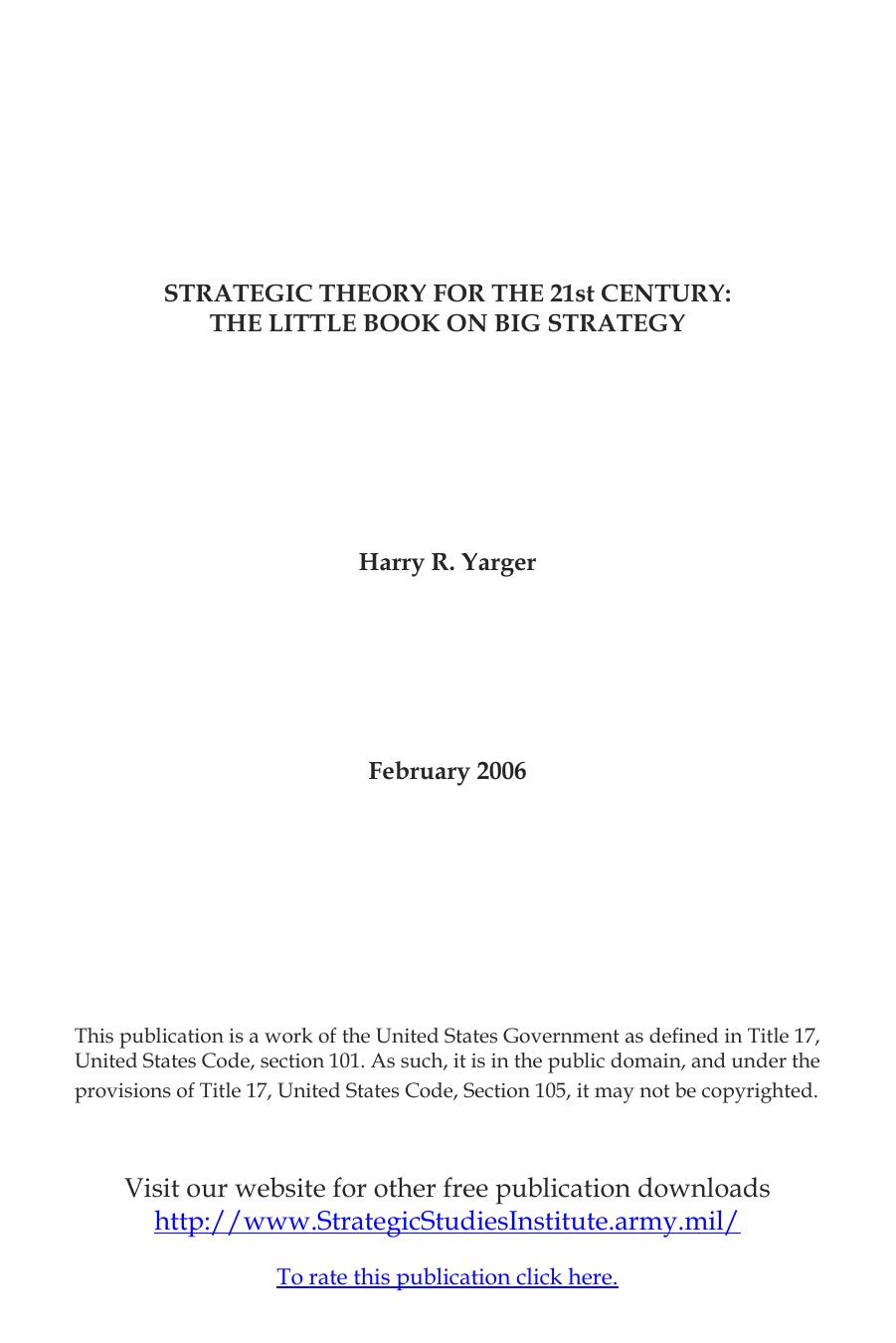 Strategic Theory for the 21st Century