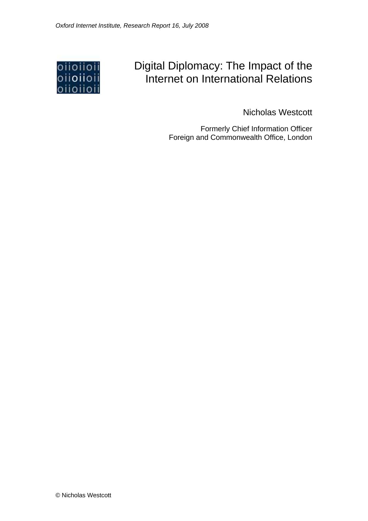 Digital Diplomacy: The Impact of the Internet on International Relations