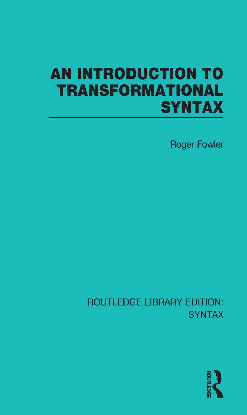 An introduction to Transformational Syntax