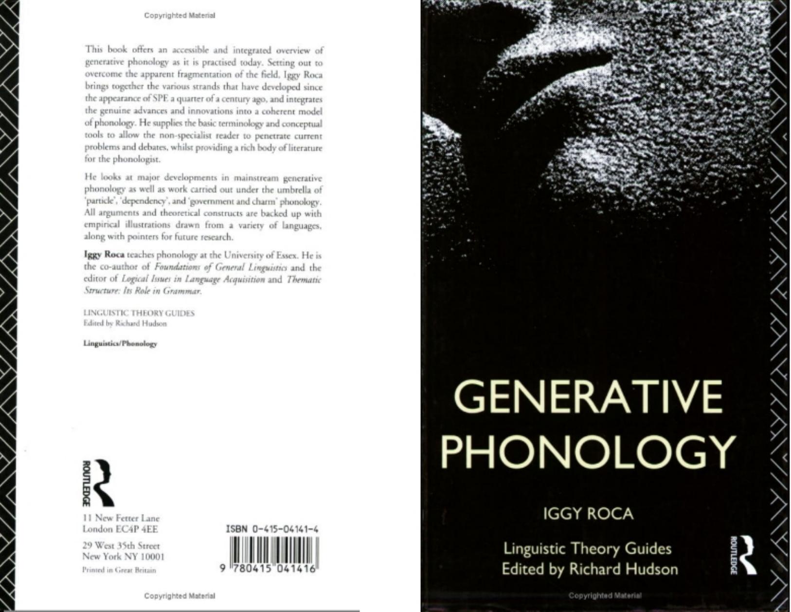 Generative Phonology (Linguistic Theory Guides) 1994