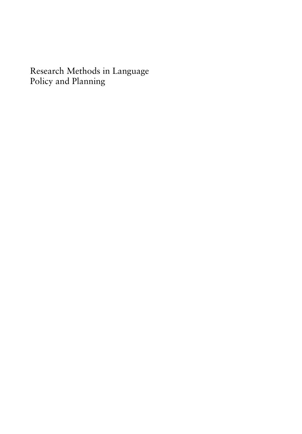 Research methods in language policy and planning a practical guide 2015