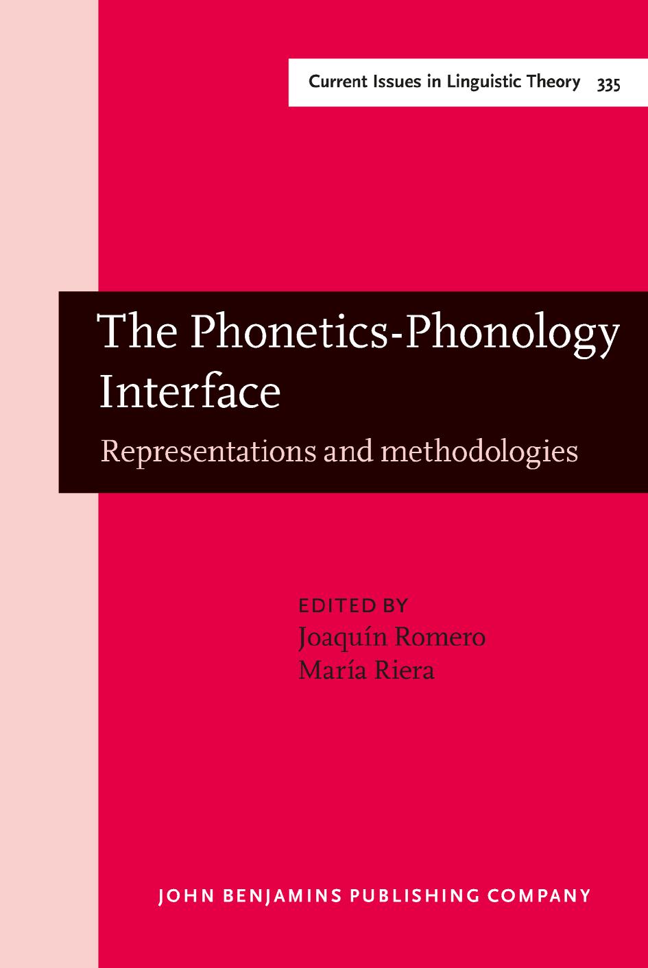The Phonetics-Phonology Interface Representations and methodologies 2015