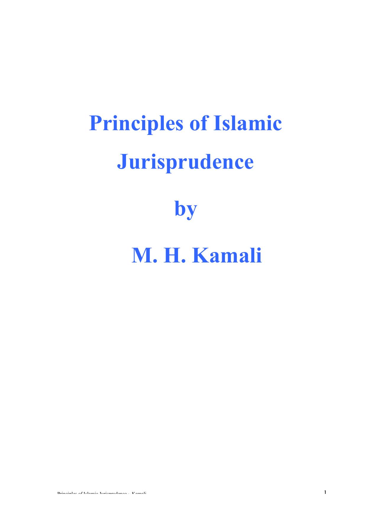 Principle of Islamic Jurisprudwnce
