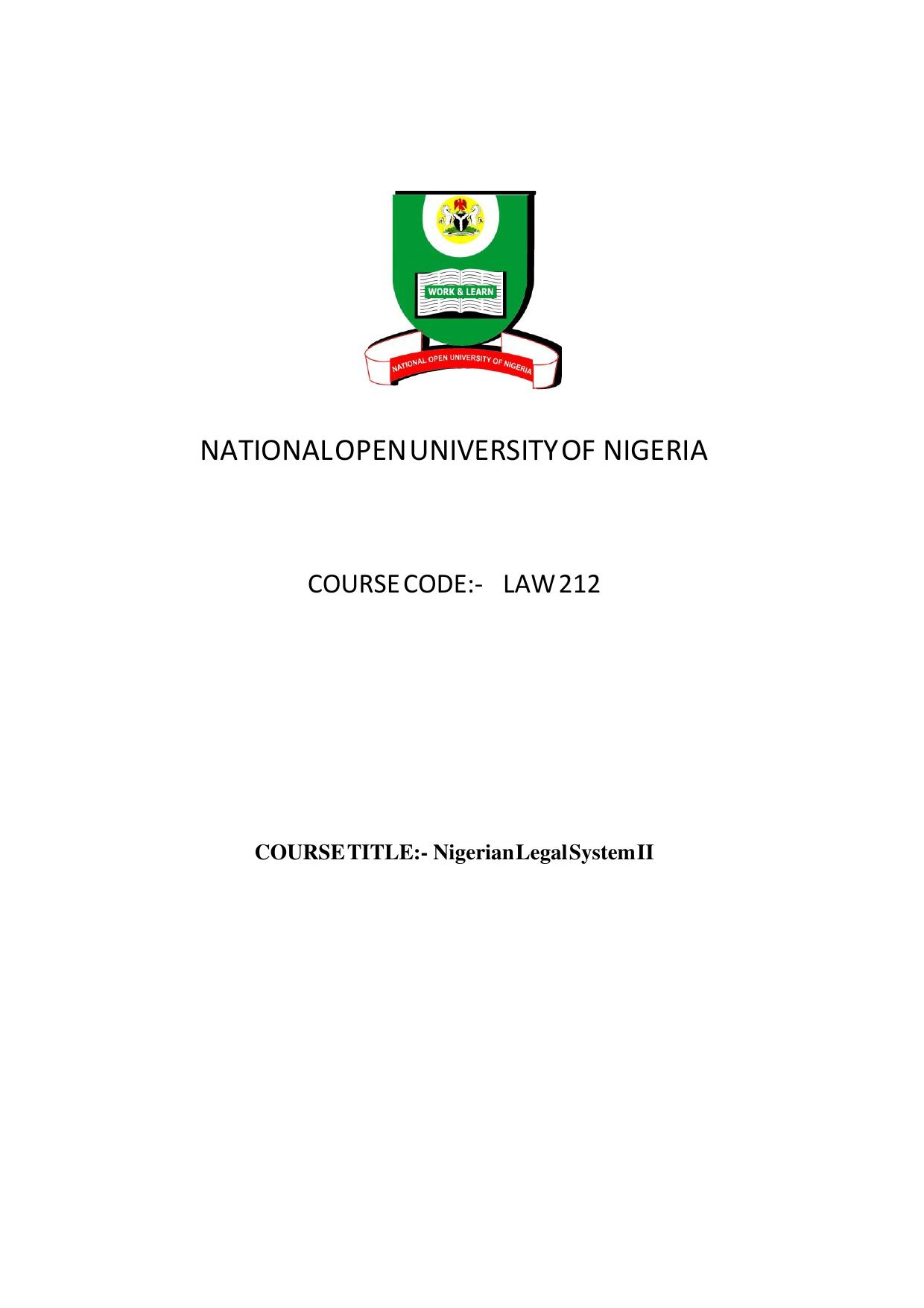 THE NIGERIA LEGAL SYSTEM 2