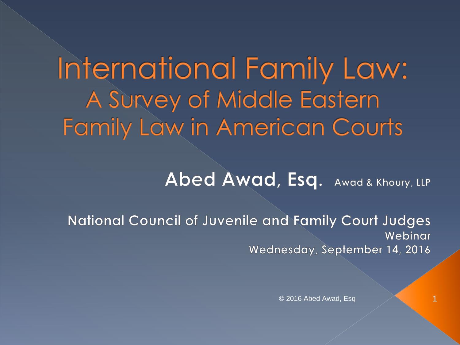 Islamic Family Law in American Courts