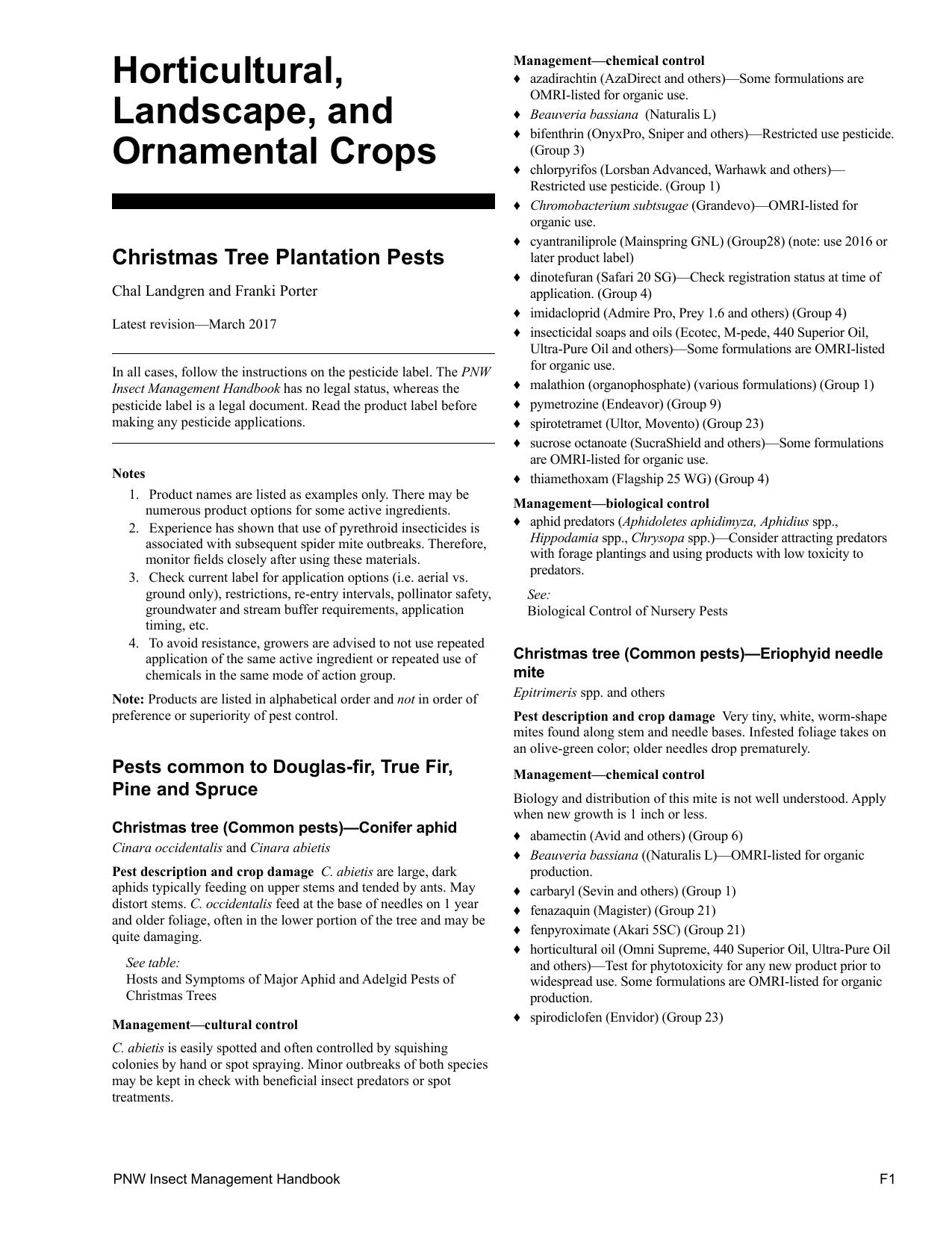 Horticultural, Landscape, and Ornamental Crops 2017