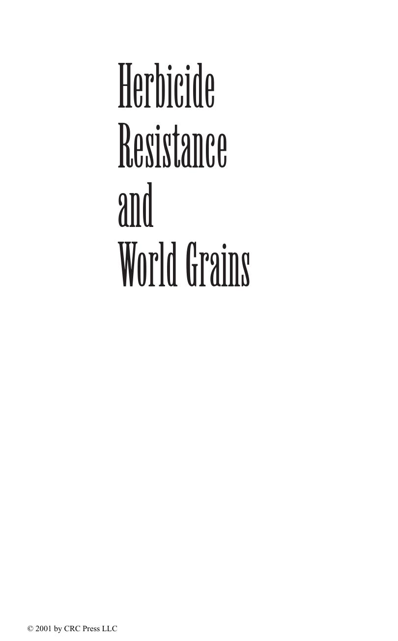 Herbicide resistance and world grains
