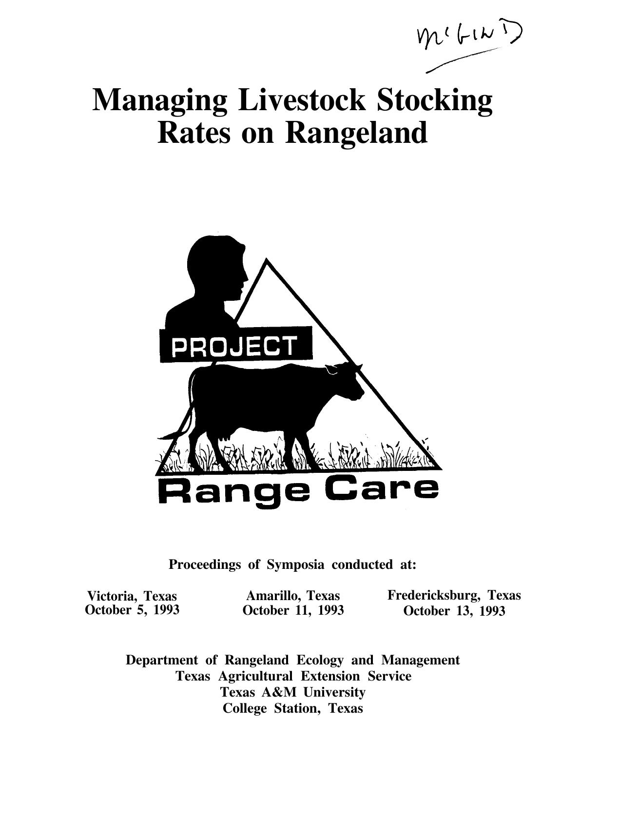 Managing livestock stocking rates on rangeland