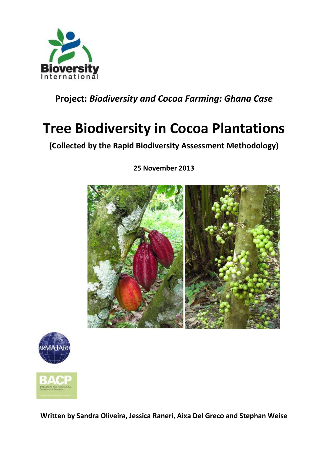 Tree Biodiversity in Cocoa Plantations ( PDFDrive ), 2013