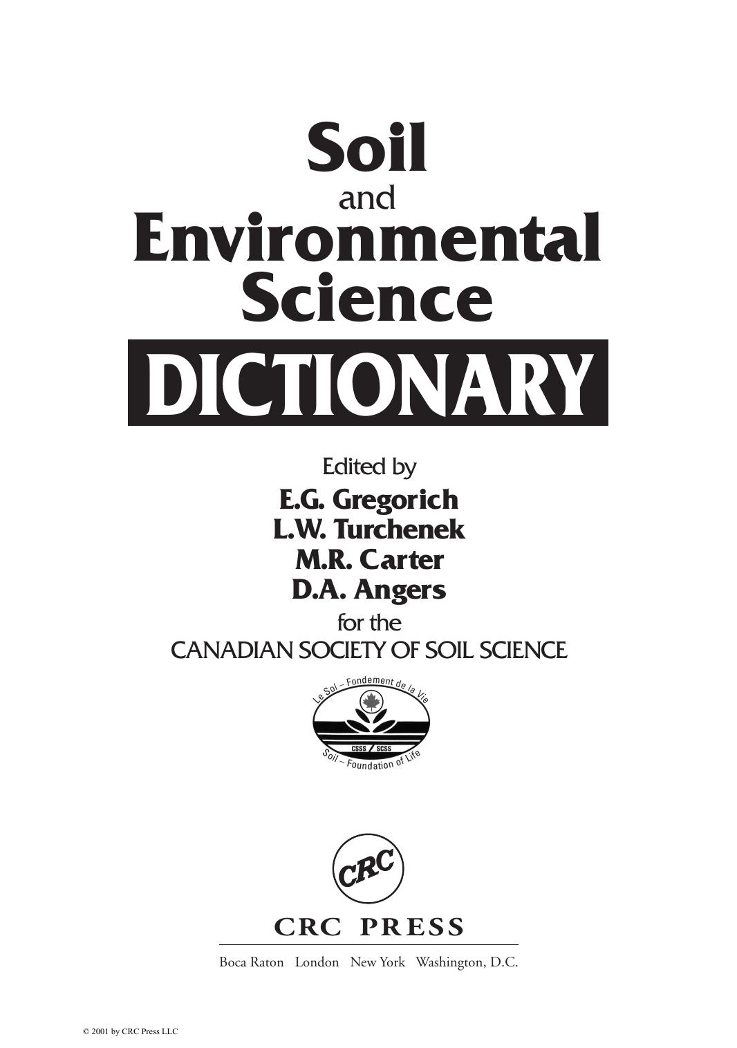 Soil and environmental science dictionary ( PDFDrive ), 2001