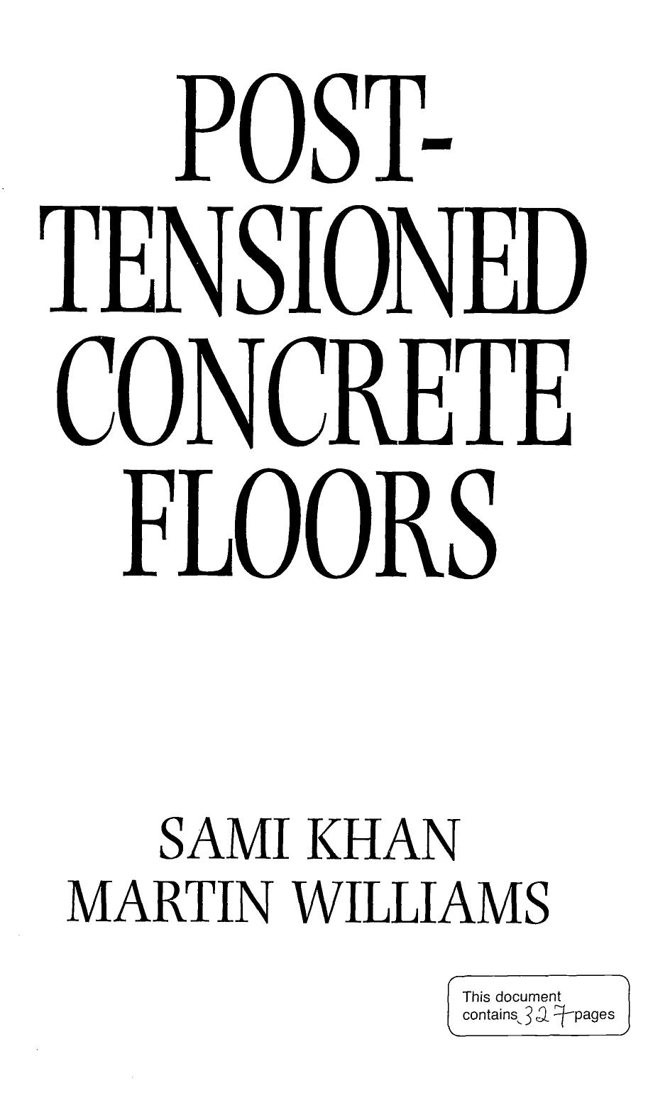 Post-Tensioned Concrete Floors 1995