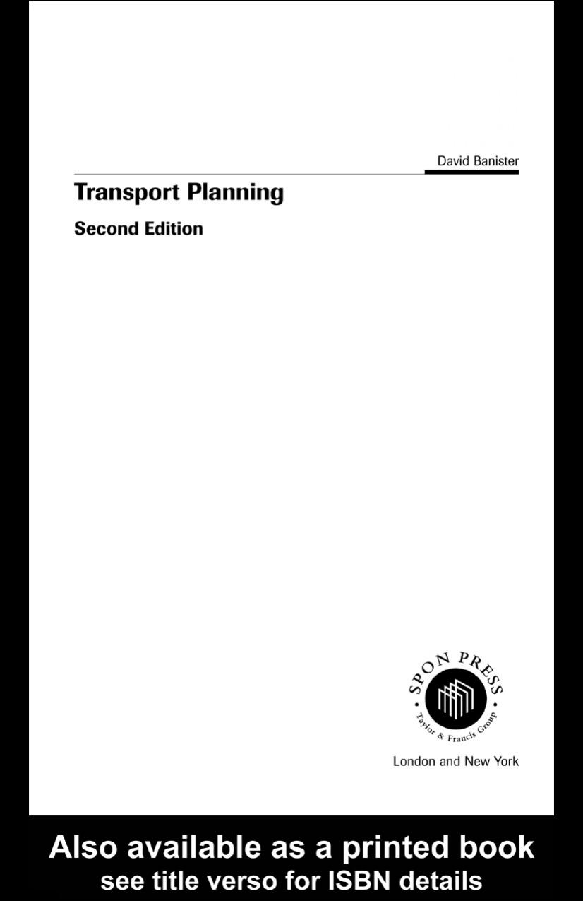 Transport Planning, Second Edition