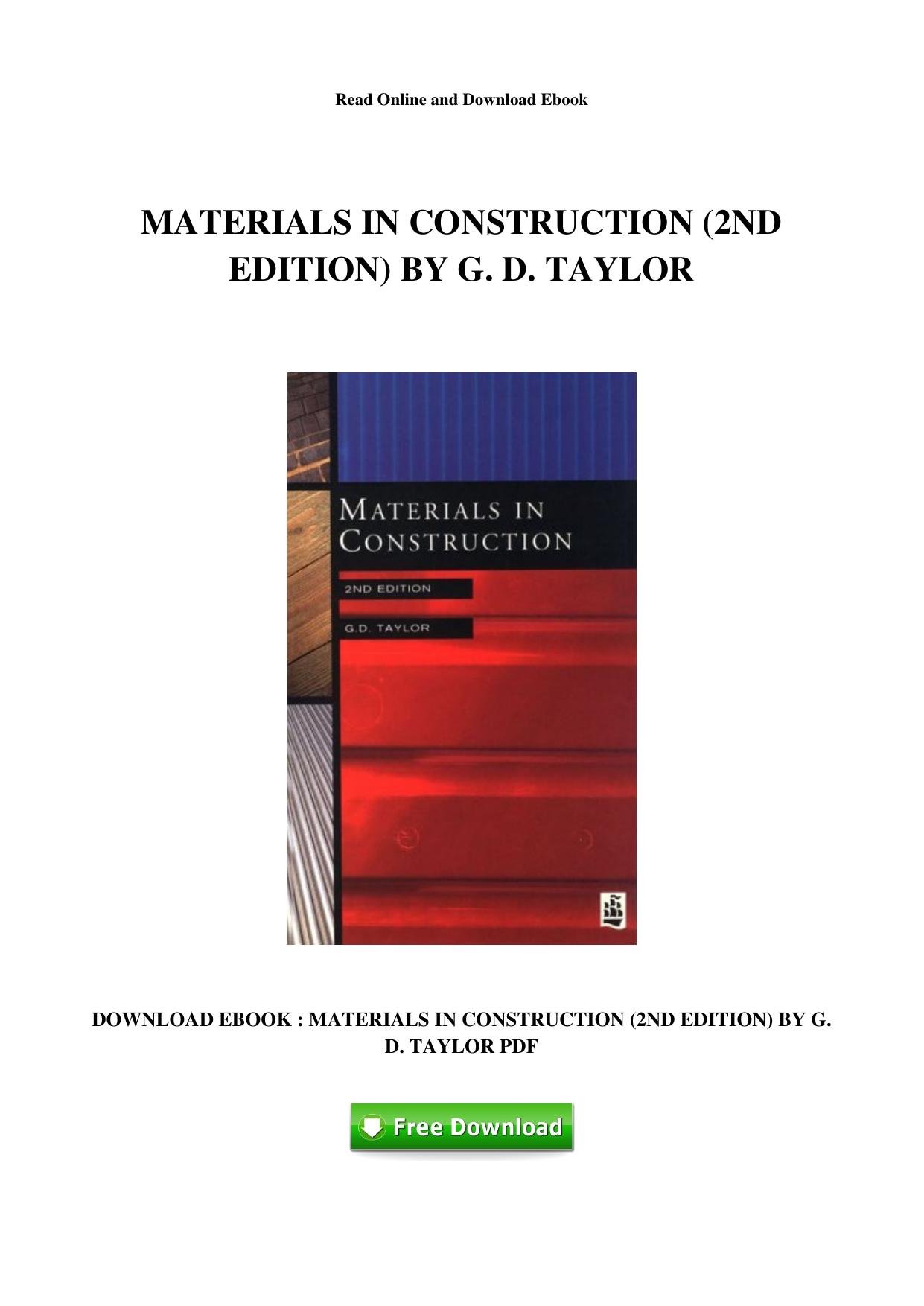 [C738.Ebook] Download Materials in Construction (2nd Edition)