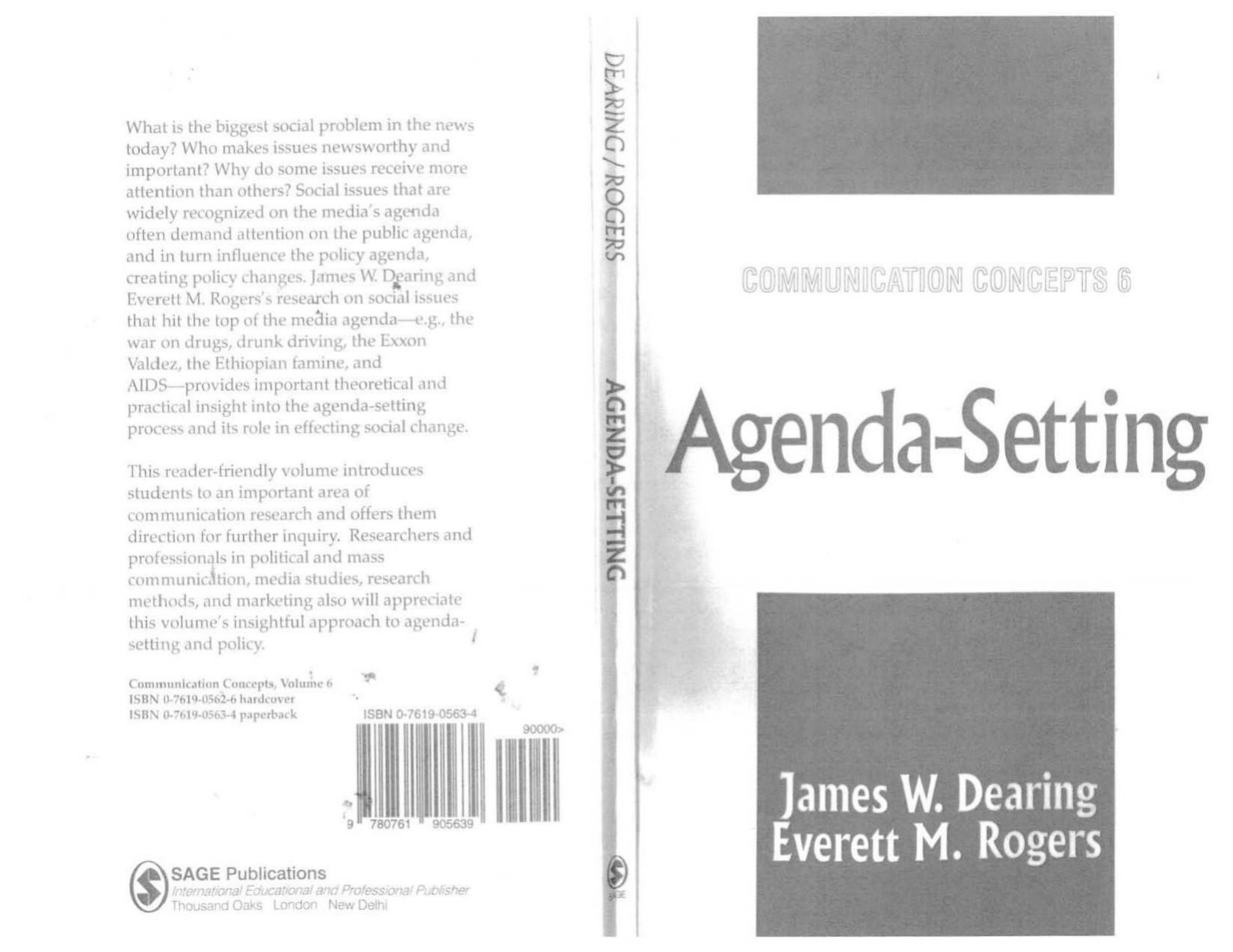 [James W. Dearing, Everett M. Rogers] Agenda-Setti 1996