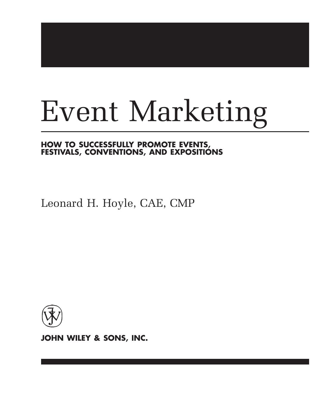 [Leonard H. Hoyle] Event Marketing How to Success 2002