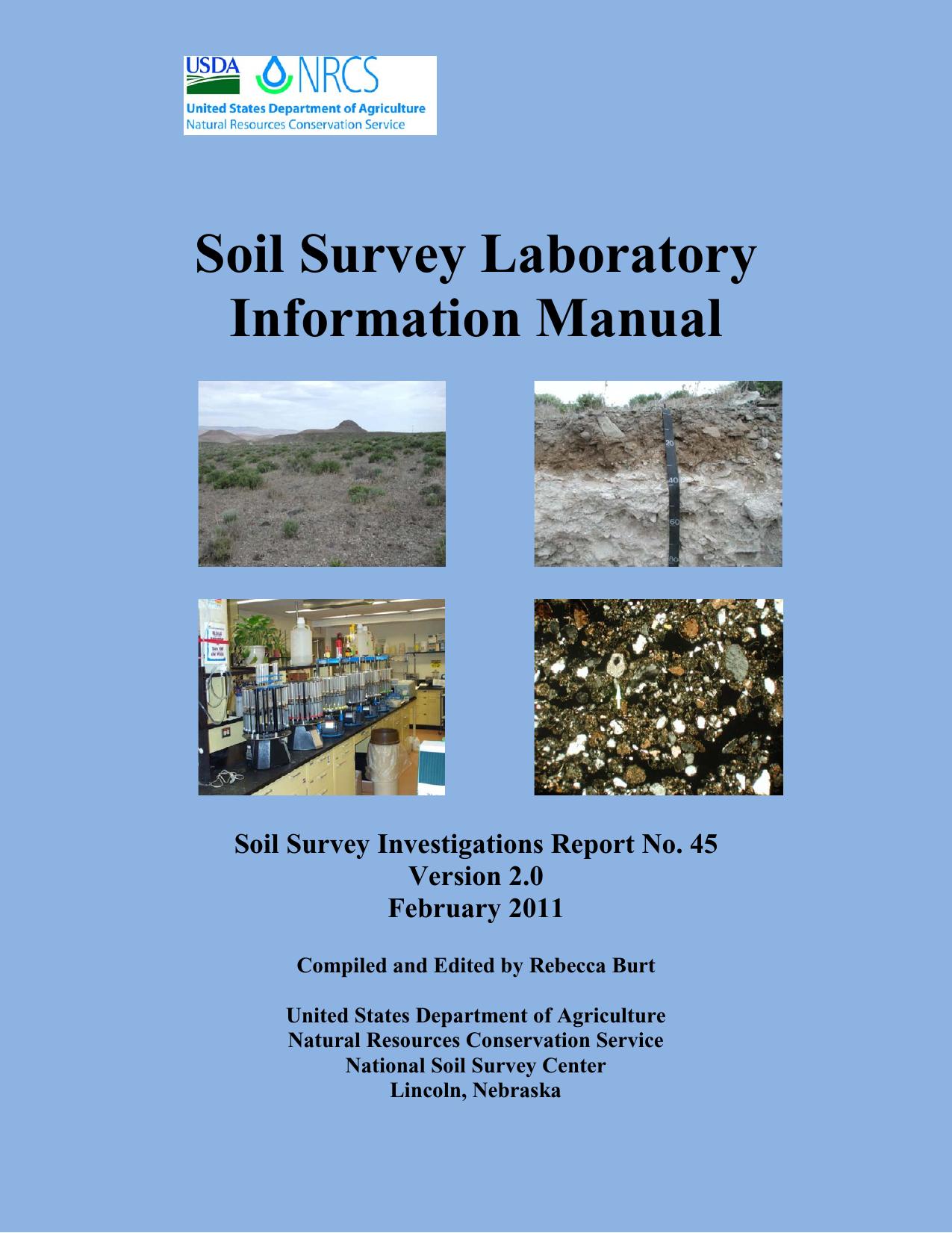 Soil Survey Laboratory Information Manual, Version 2.0 (SSIR No. 45)