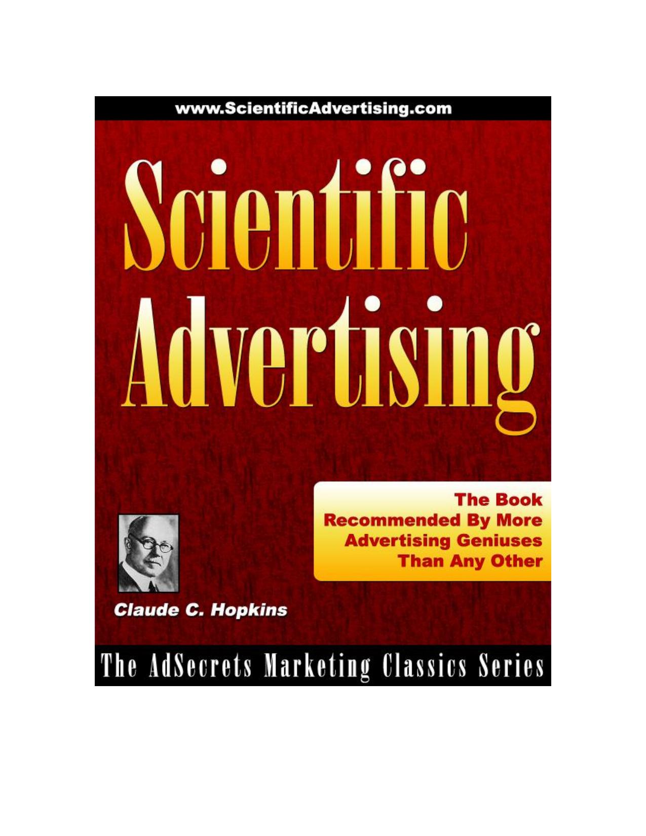 Claude Hopkins Scientific Advertising