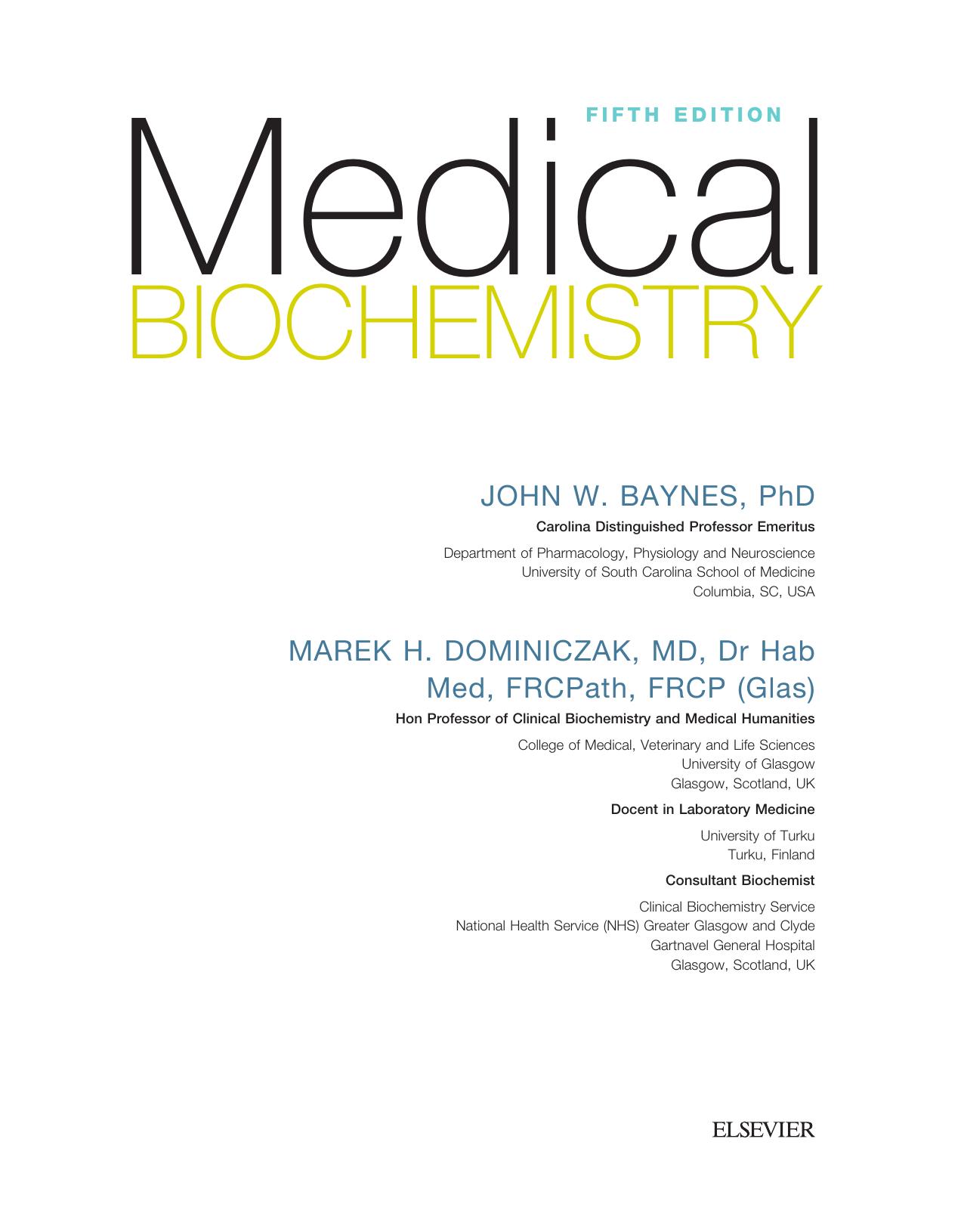 Medical Biochemistry 2018