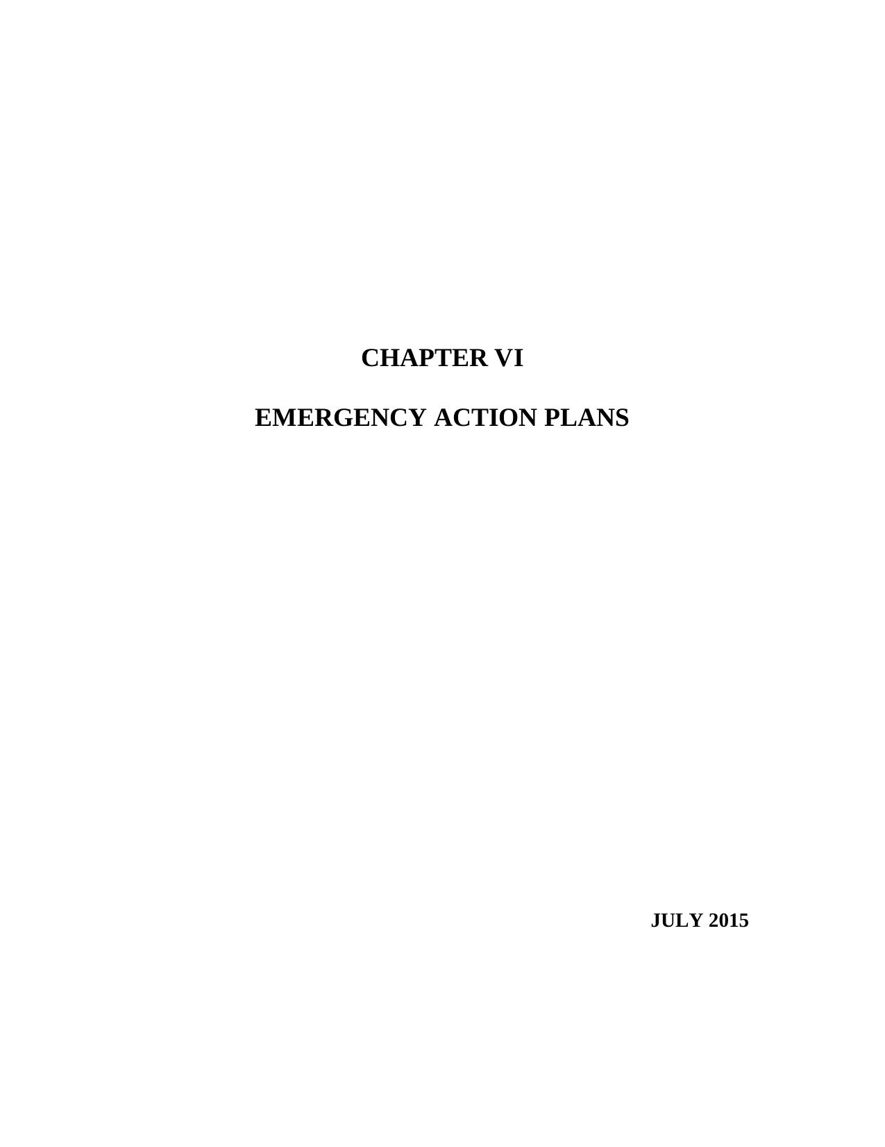 CHAPTER 6 EMERGENCY ACTION PLANS