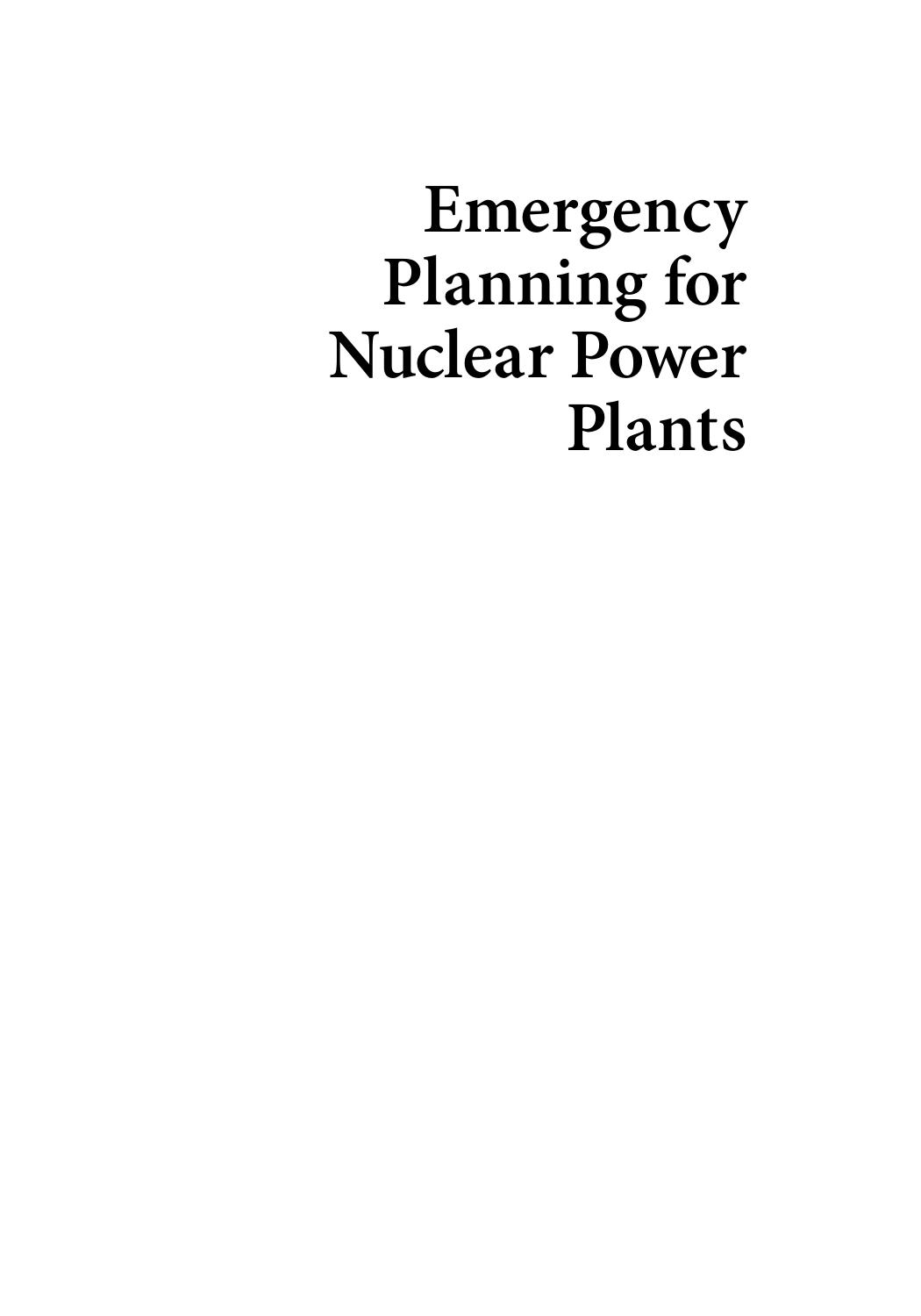 Emergency planning for nuclear power plants 2017