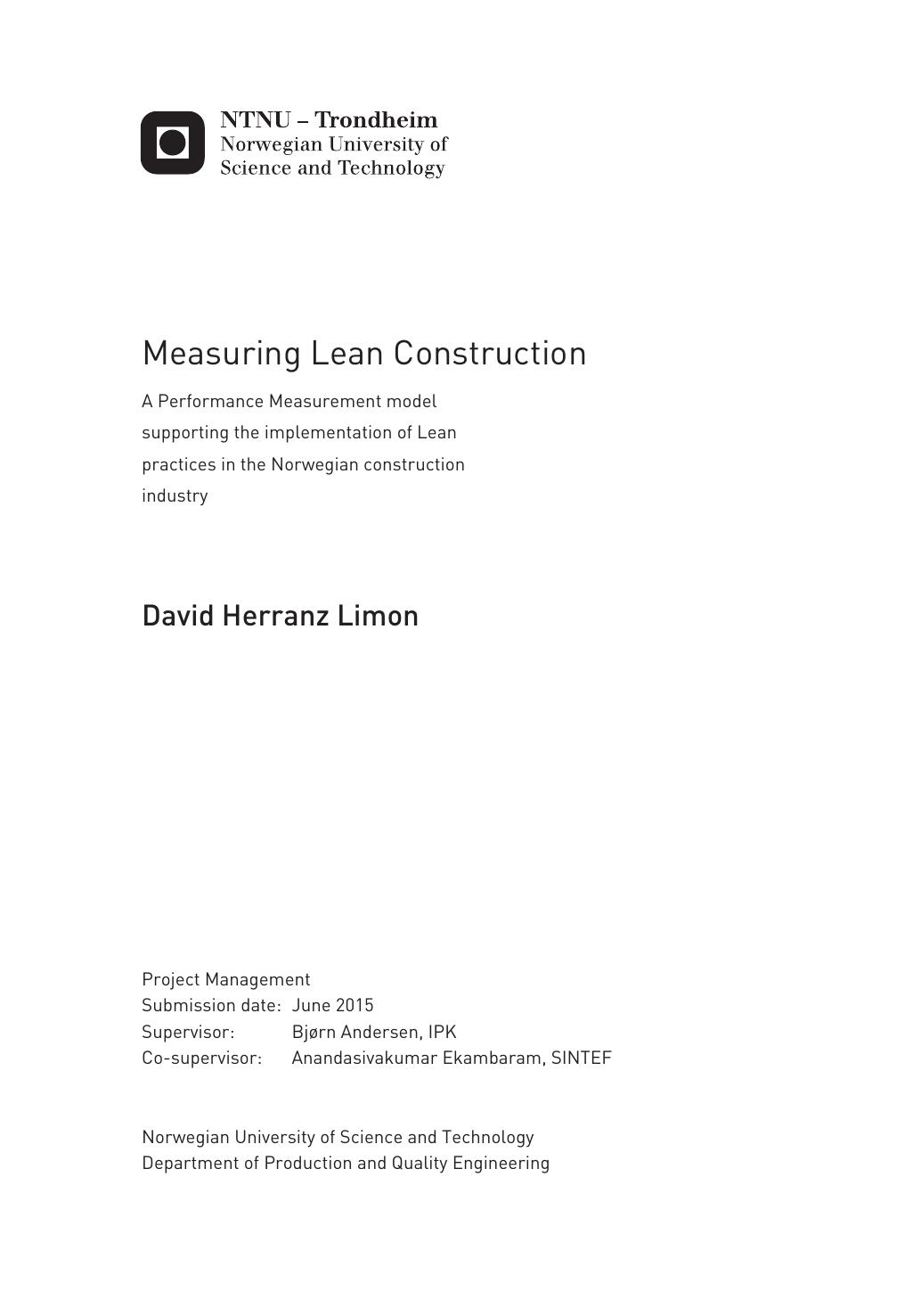 Measuring Lean Construction