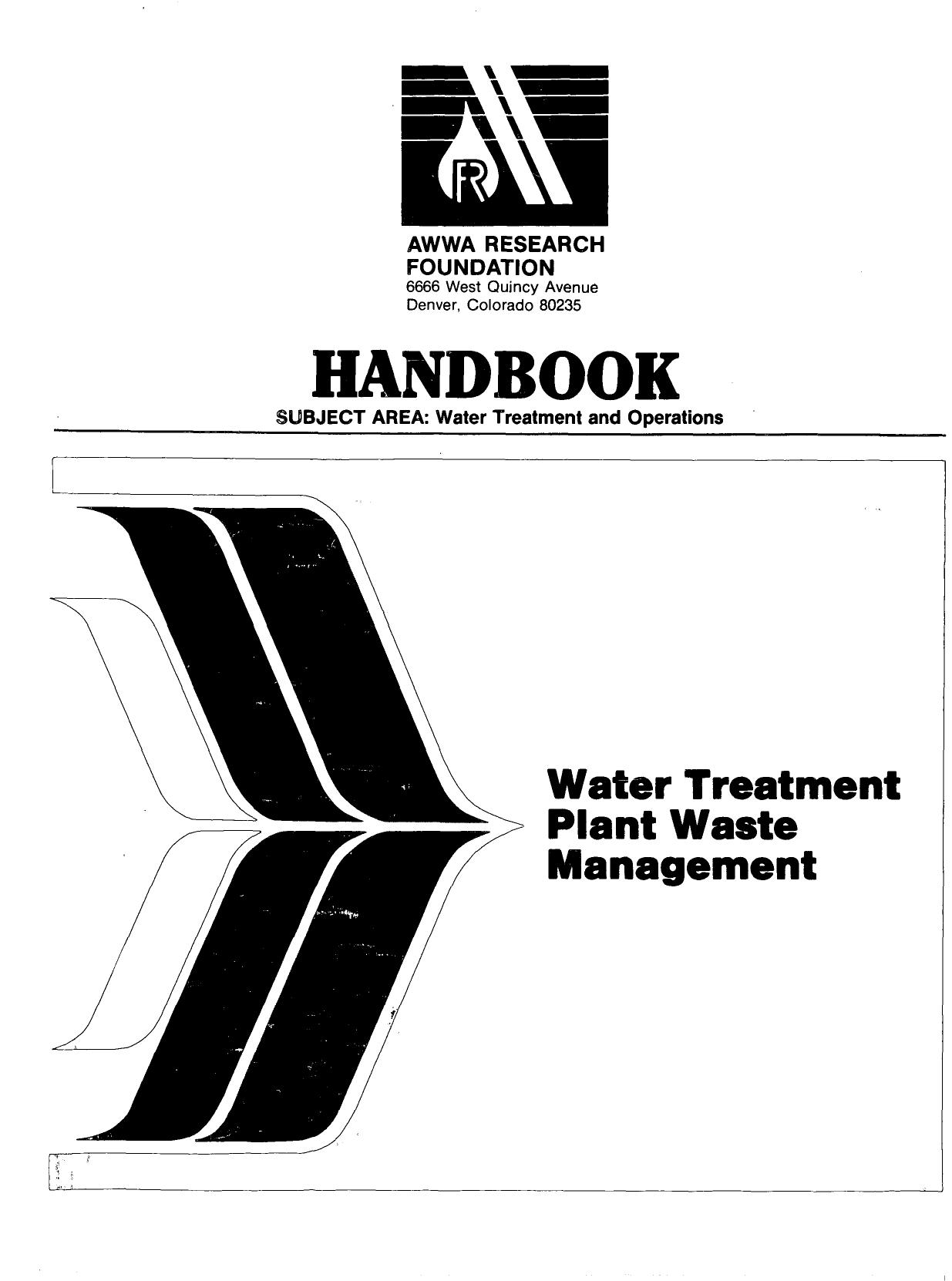 Handbook of Practice: Water Treatment Plant Waste Management