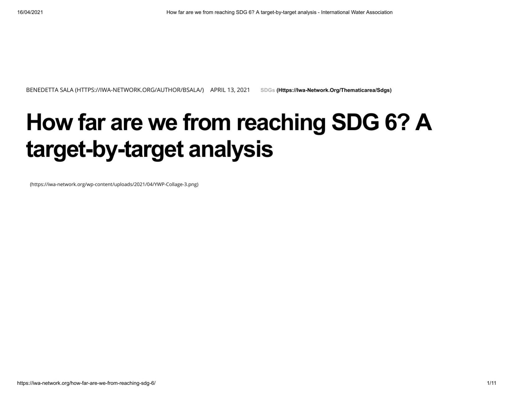 How far are we from reaching SDG 6  A target-by-target analysis