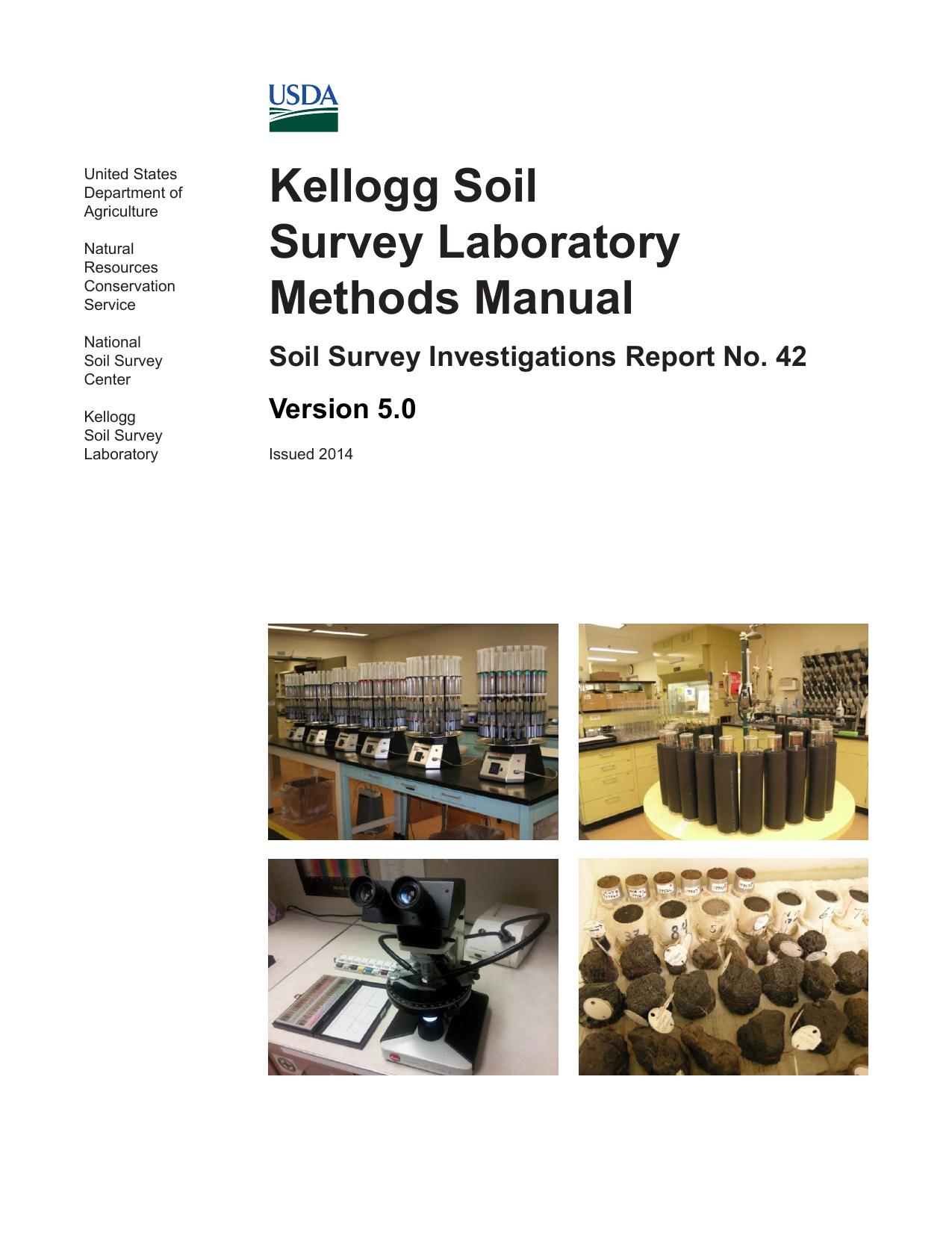 Kellog Soil Survey Laboratory Methods Manual; Soil Survey Investigations Report No. 42; Version 5.0 (2014)