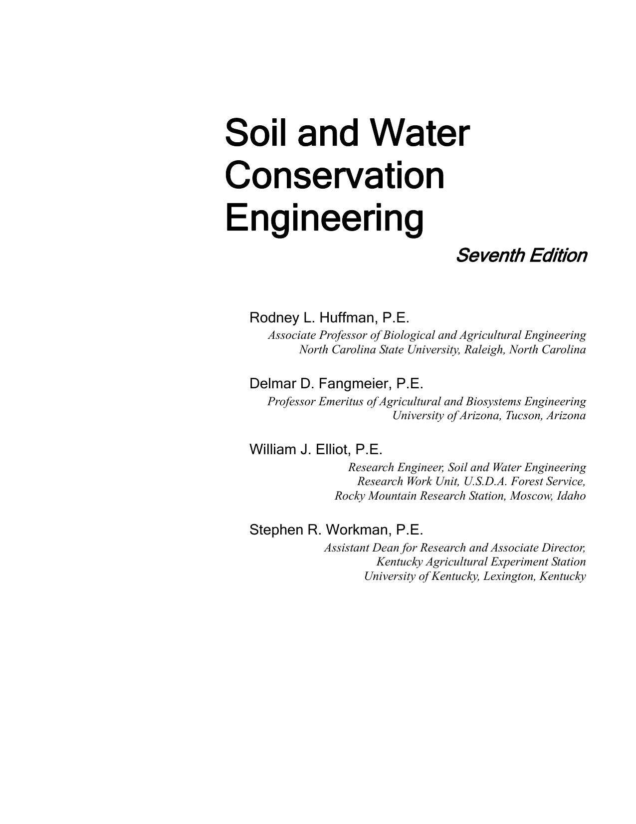 Soil and Water Conservation Engineering 2013