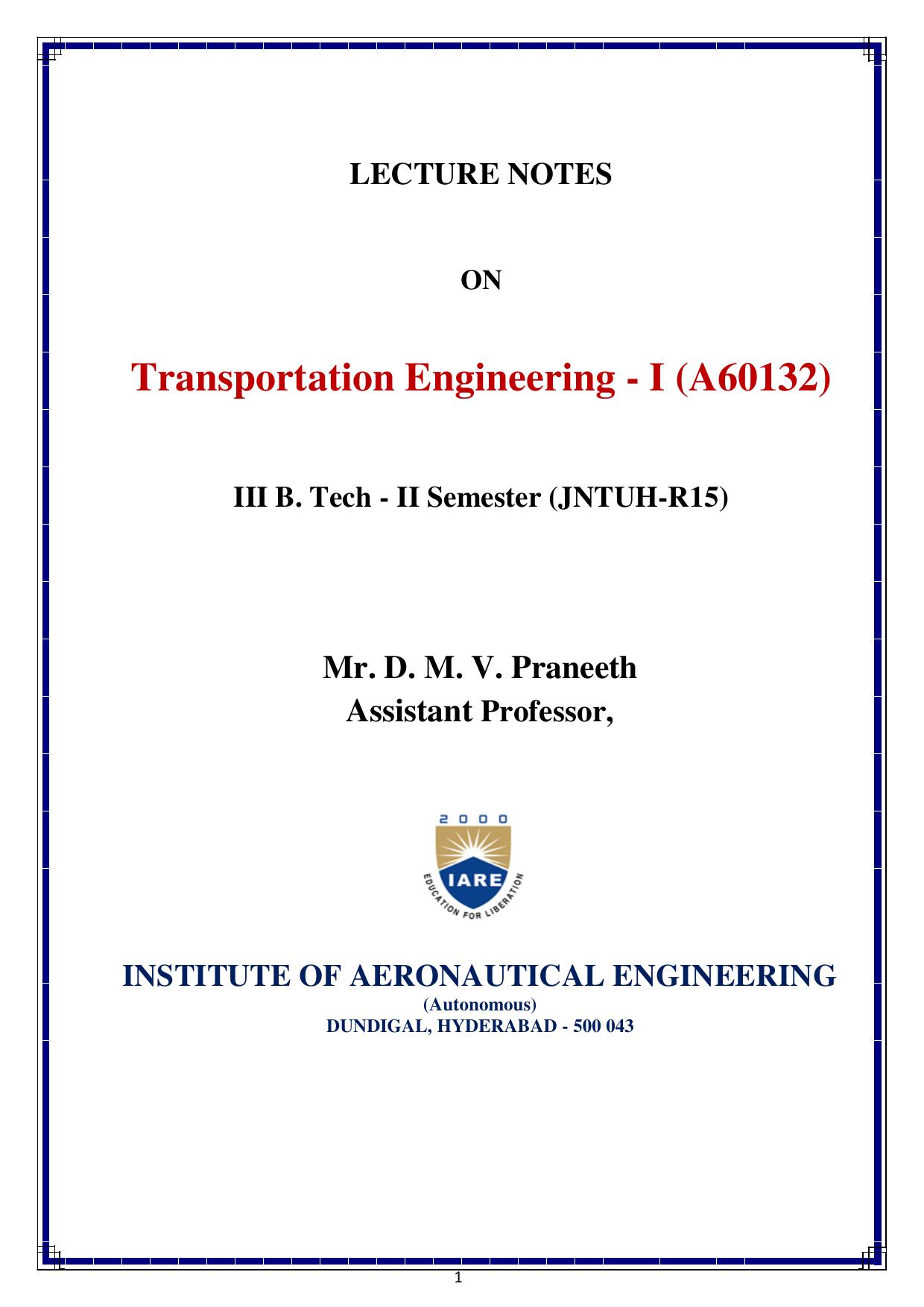 Transport engineering 2017