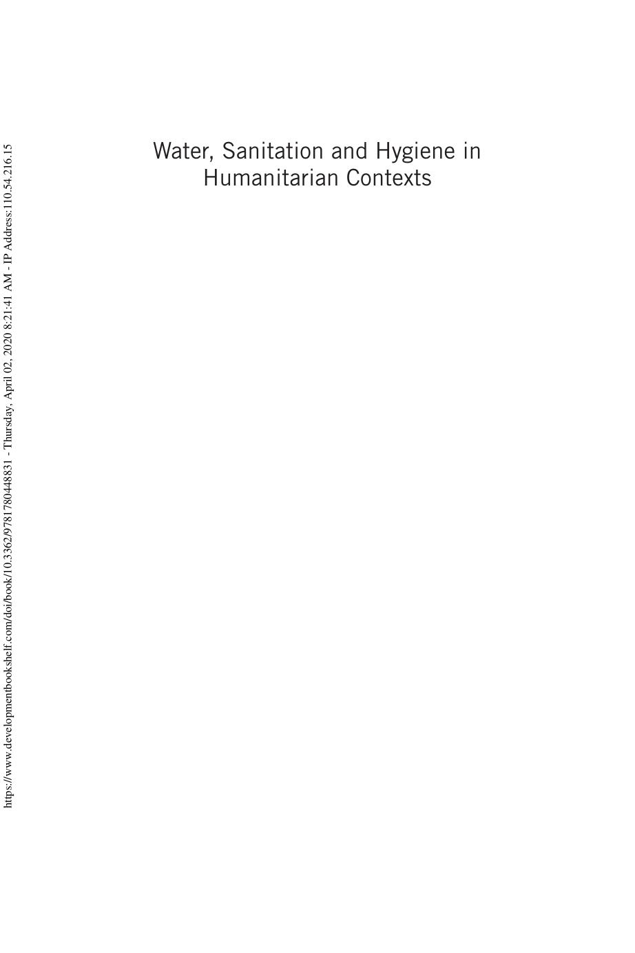 WASH in Humanitarian Contexts