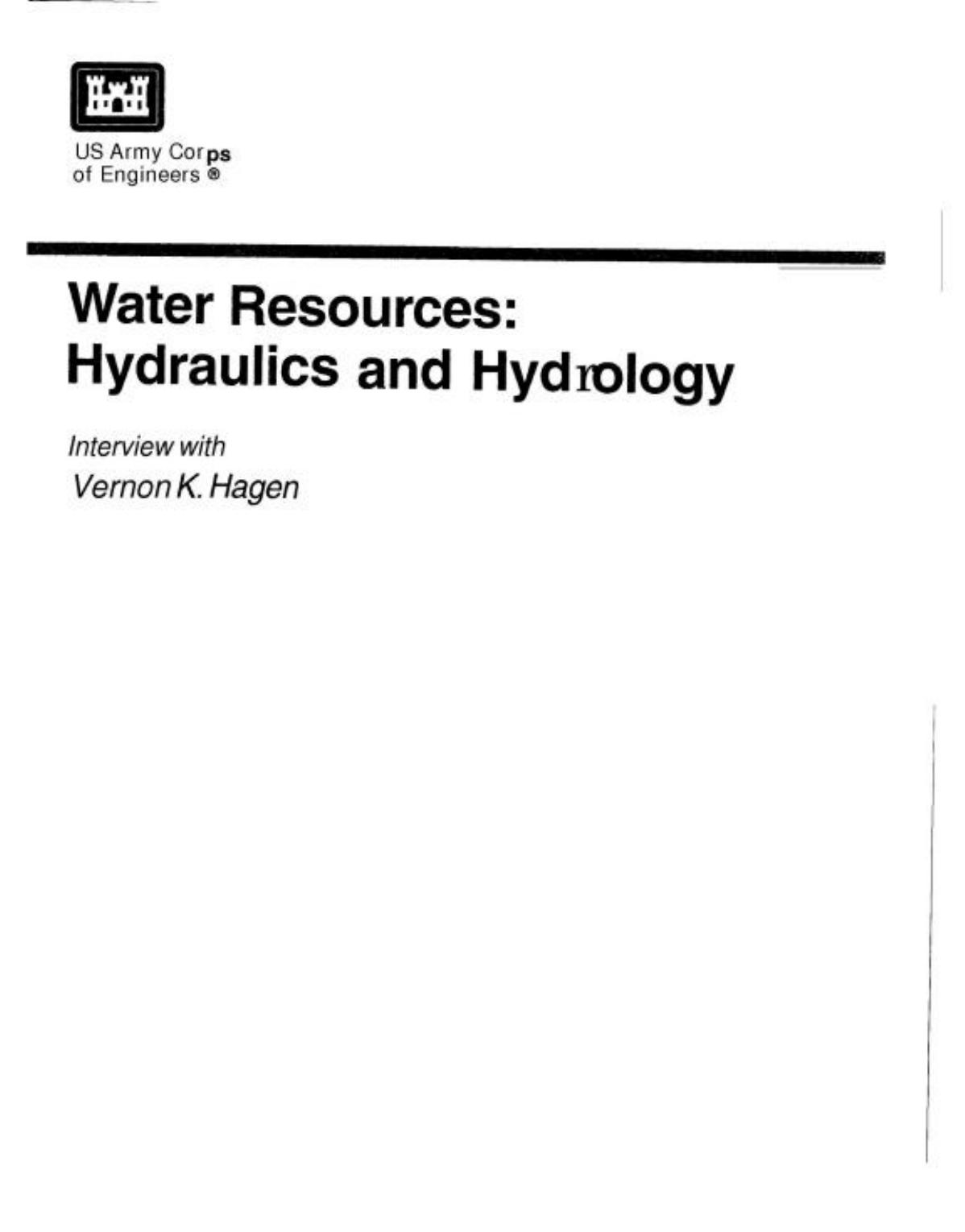 Water Resources: Hydraulics and Hydrology