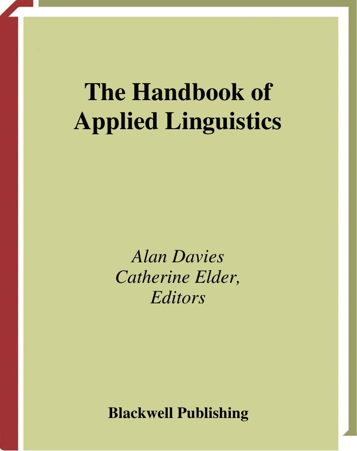 The Handbook of Applied Linguistics 2004