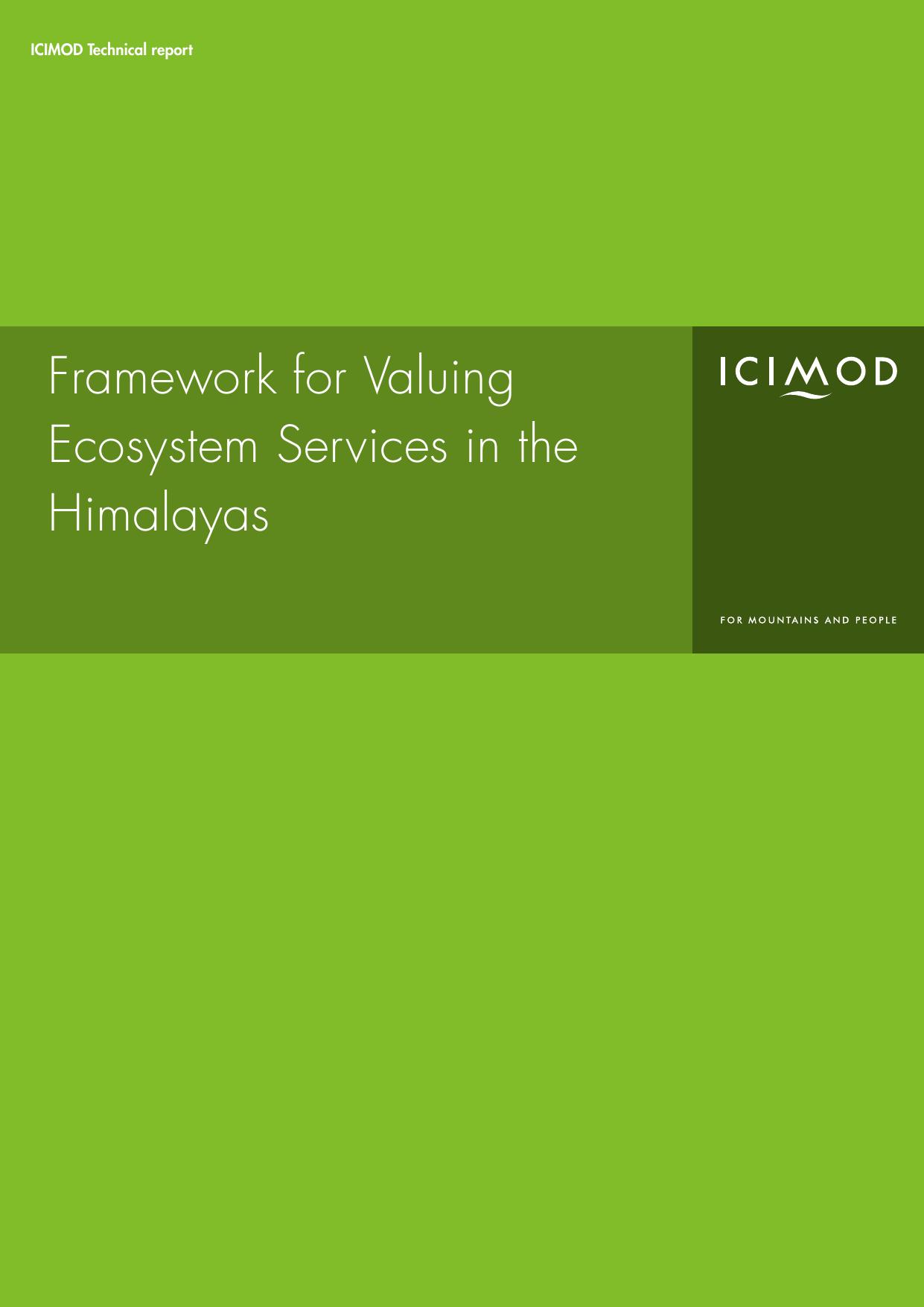Framework for valuing ecosystem
