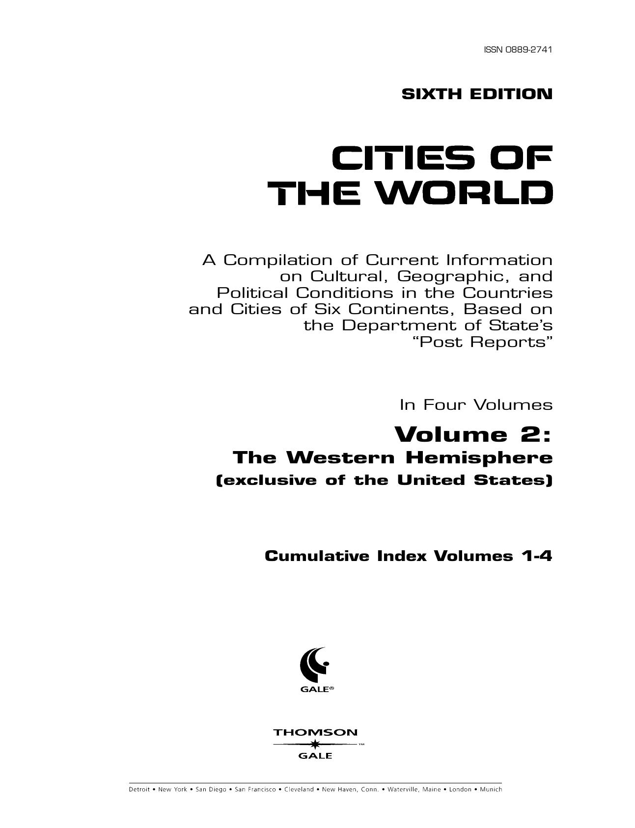 Gale - Cities of the World 6th edition - Vol 2
