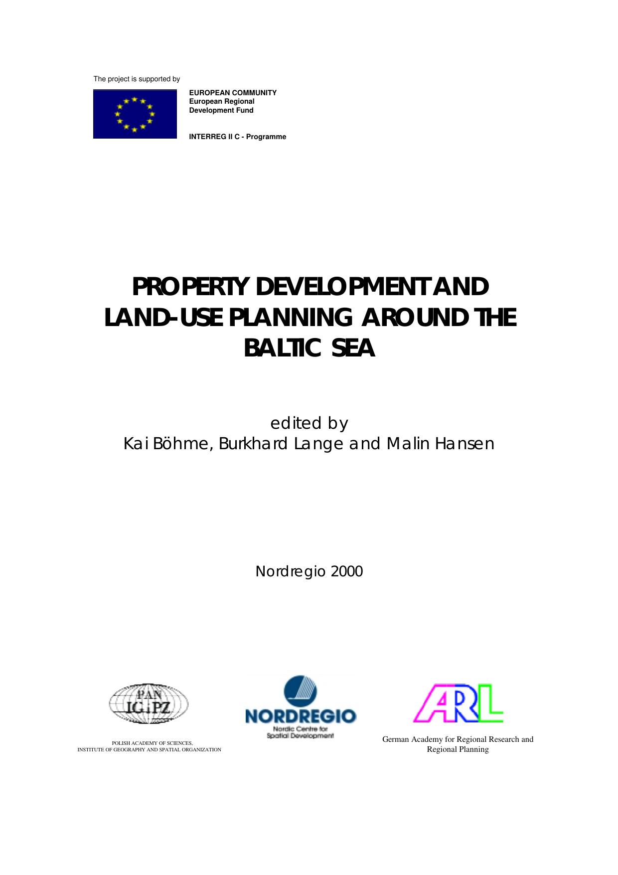 Land use plan for Baltic Region