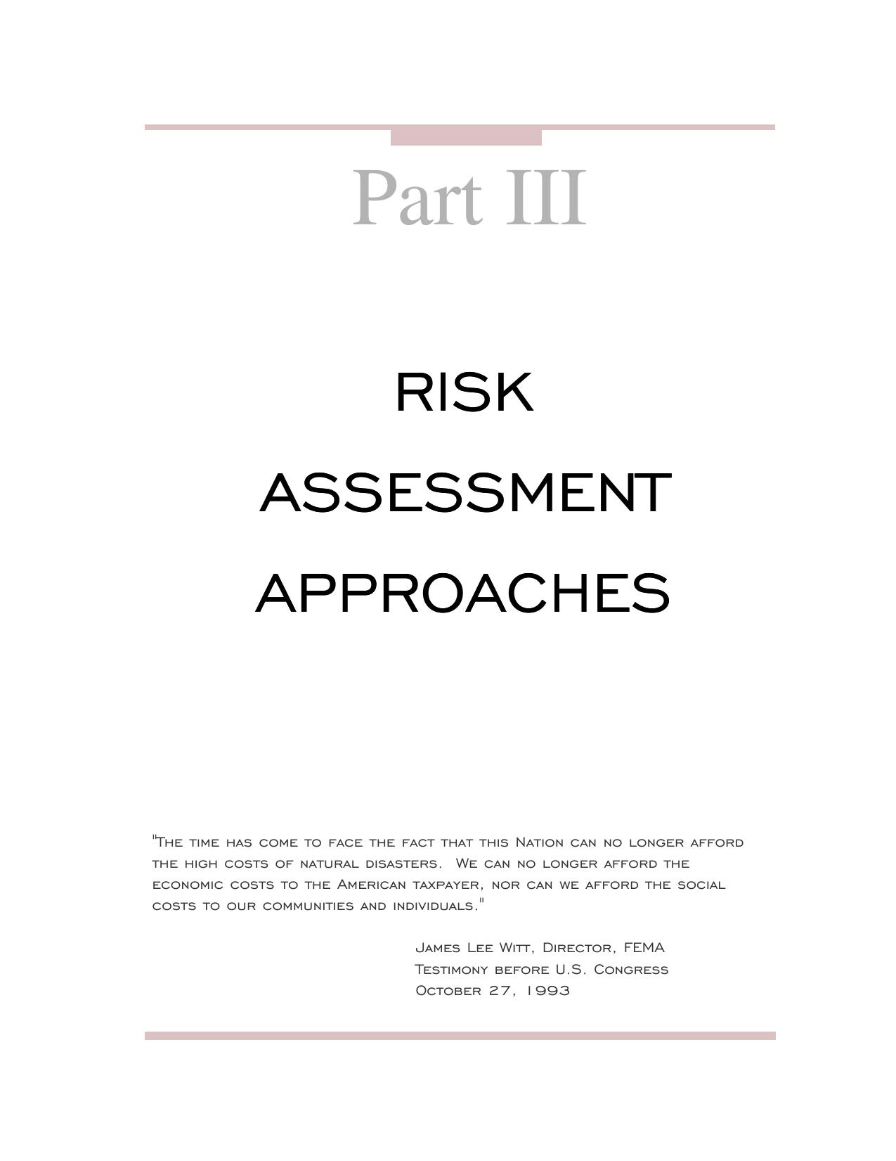 Risk Assessment Approaches