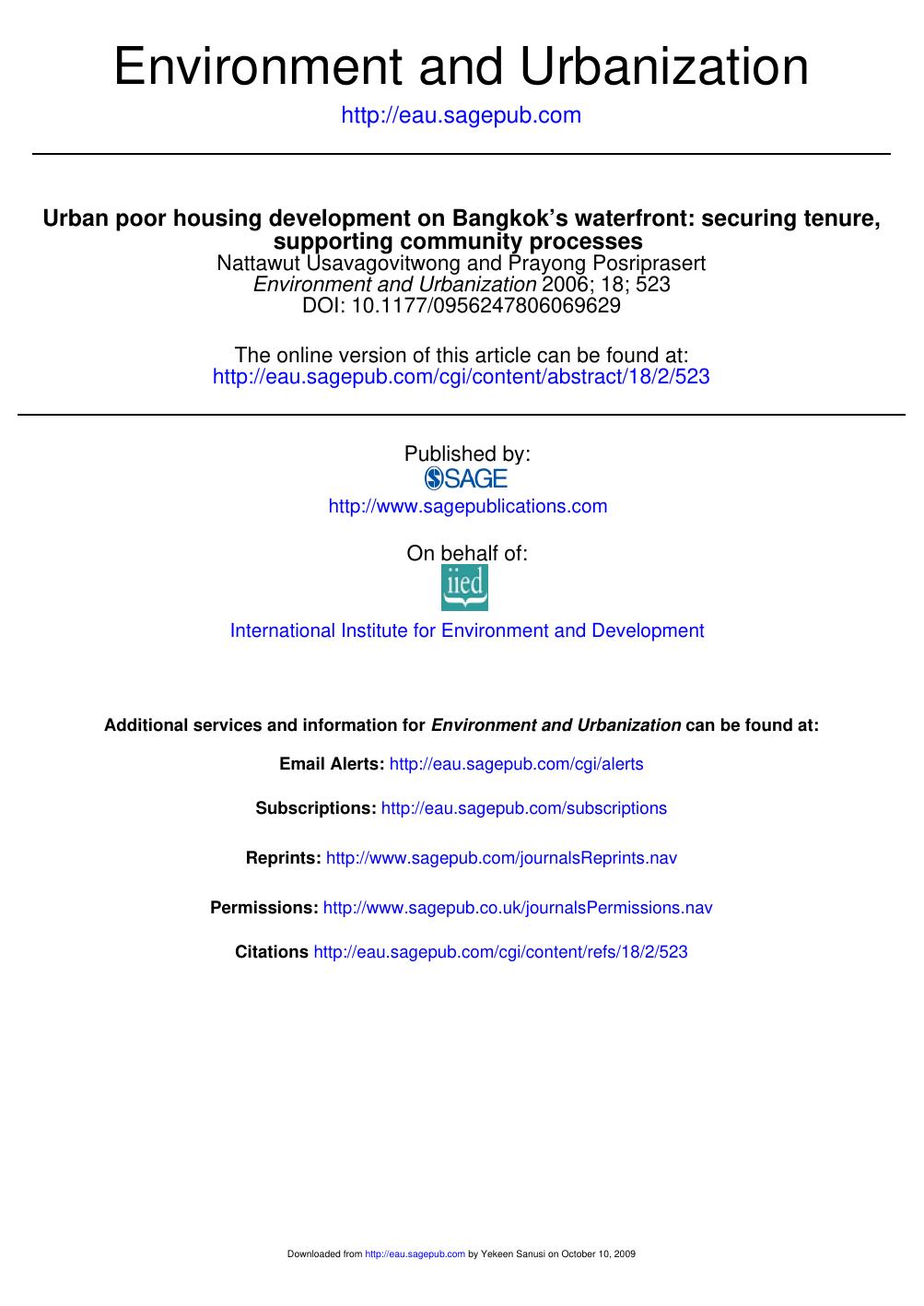Urban poor housing development on Bangkok’s waterfront. 2006