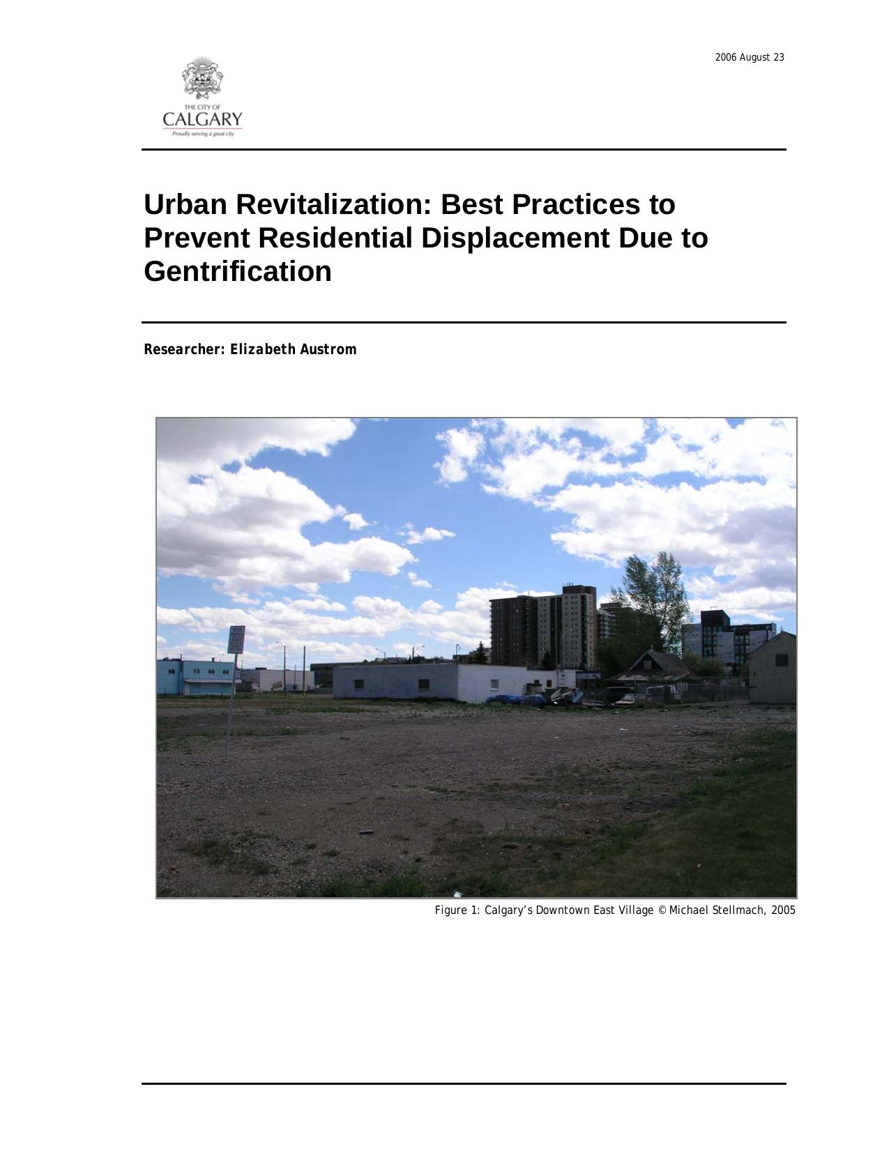 Urban Revitalization: Best Practices to Avoid Displacement