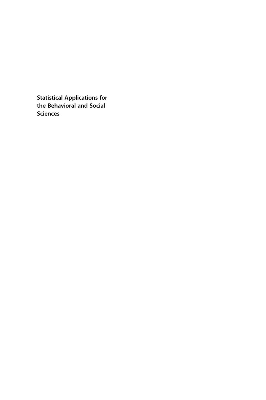 48 Statistical Applications for the Behavioral and Social Sciences, 2nd edition 2017