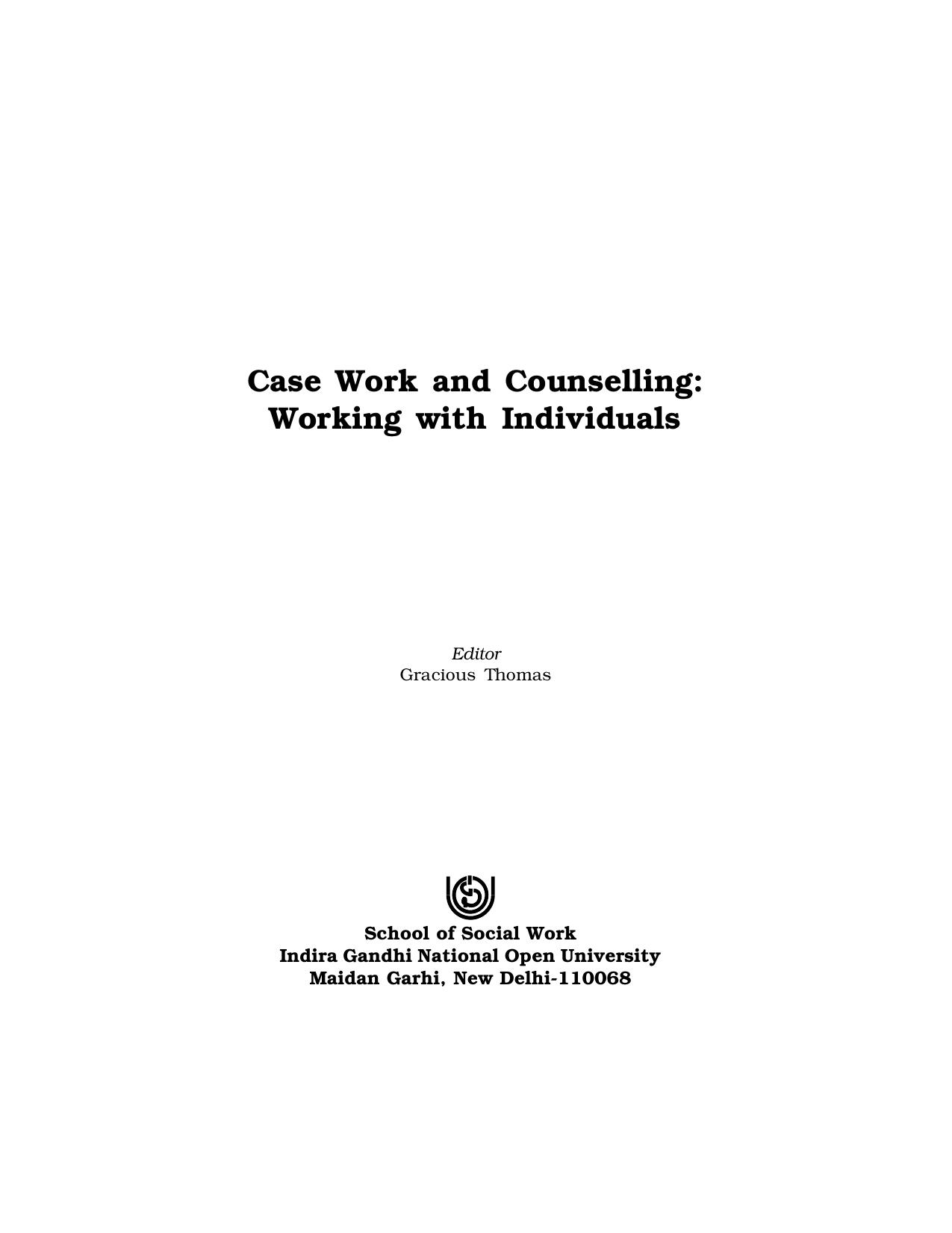 Case Work and Counselling 2010