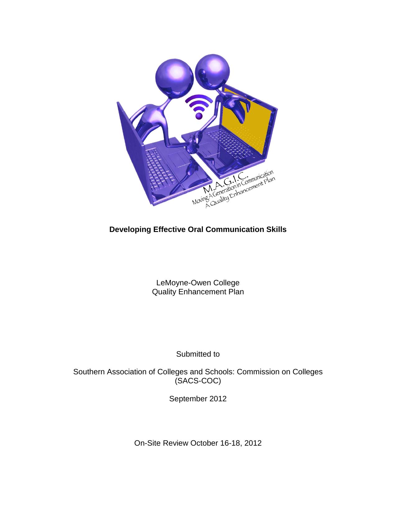 Developing Effective Oral Communication Skills 2012