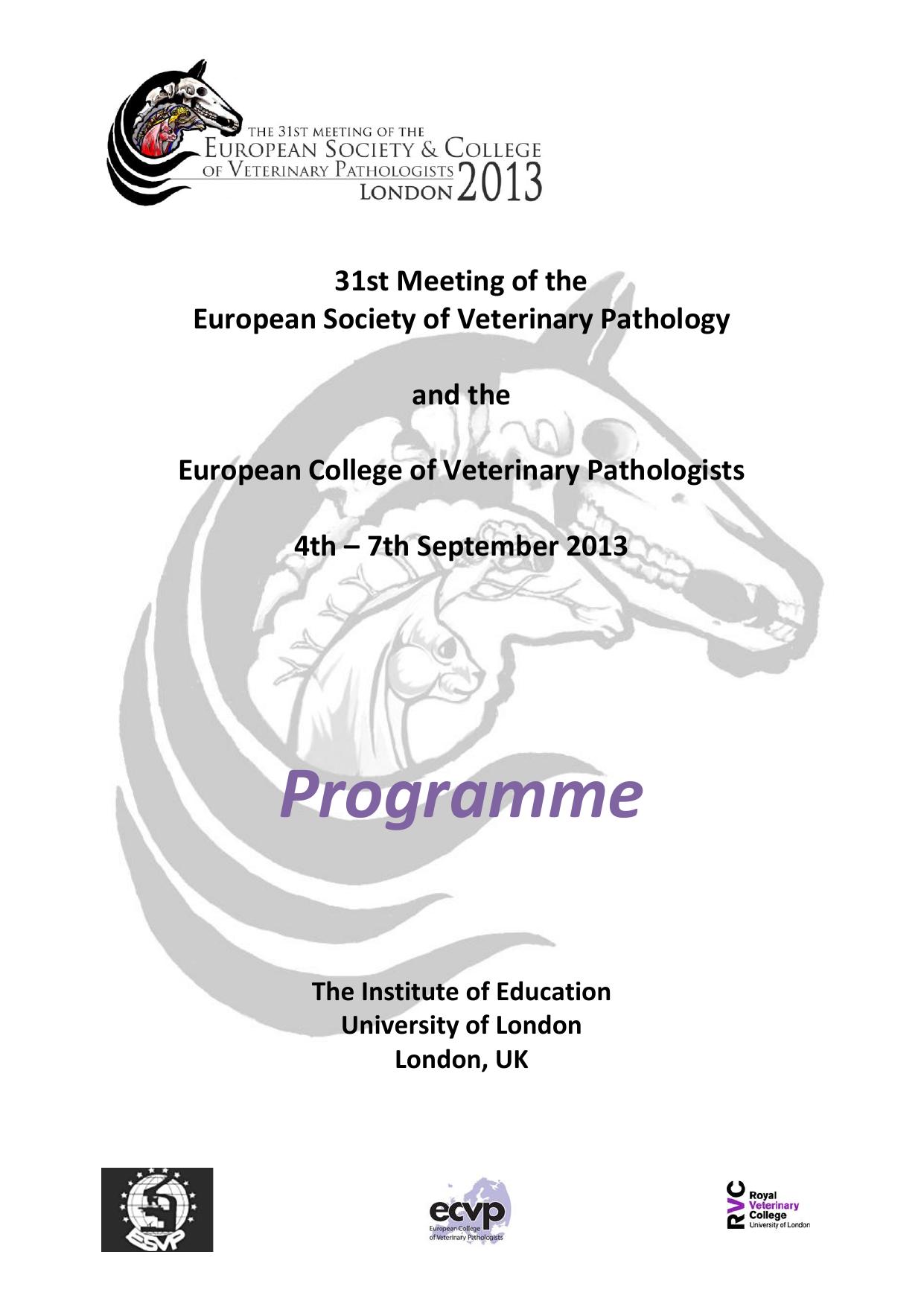 Proceedings esvp european society of veterinary pathology 31st meeating 2013