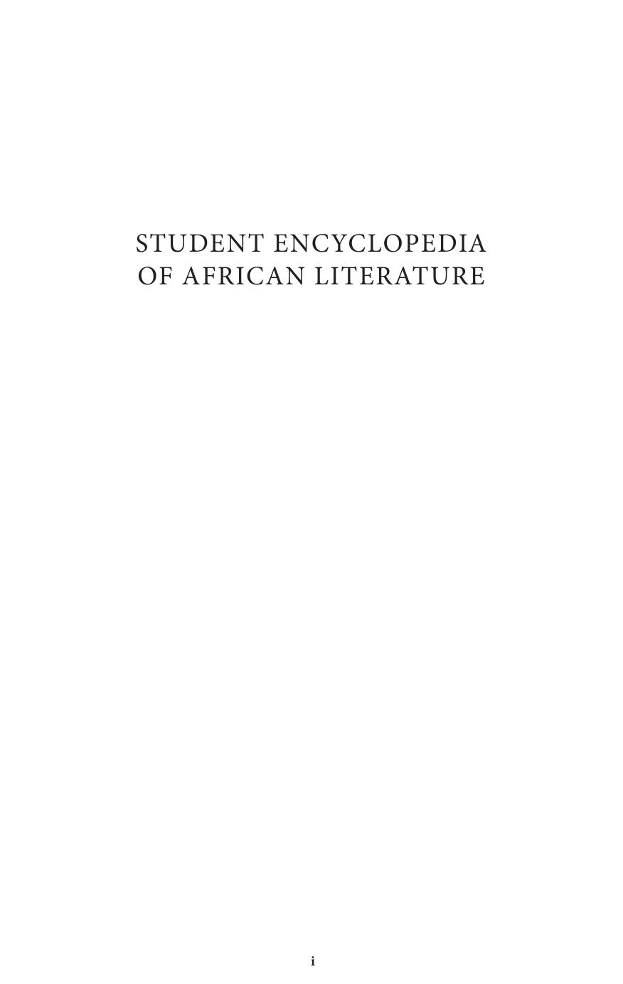 Student Encyclopedia of African Literature 2008