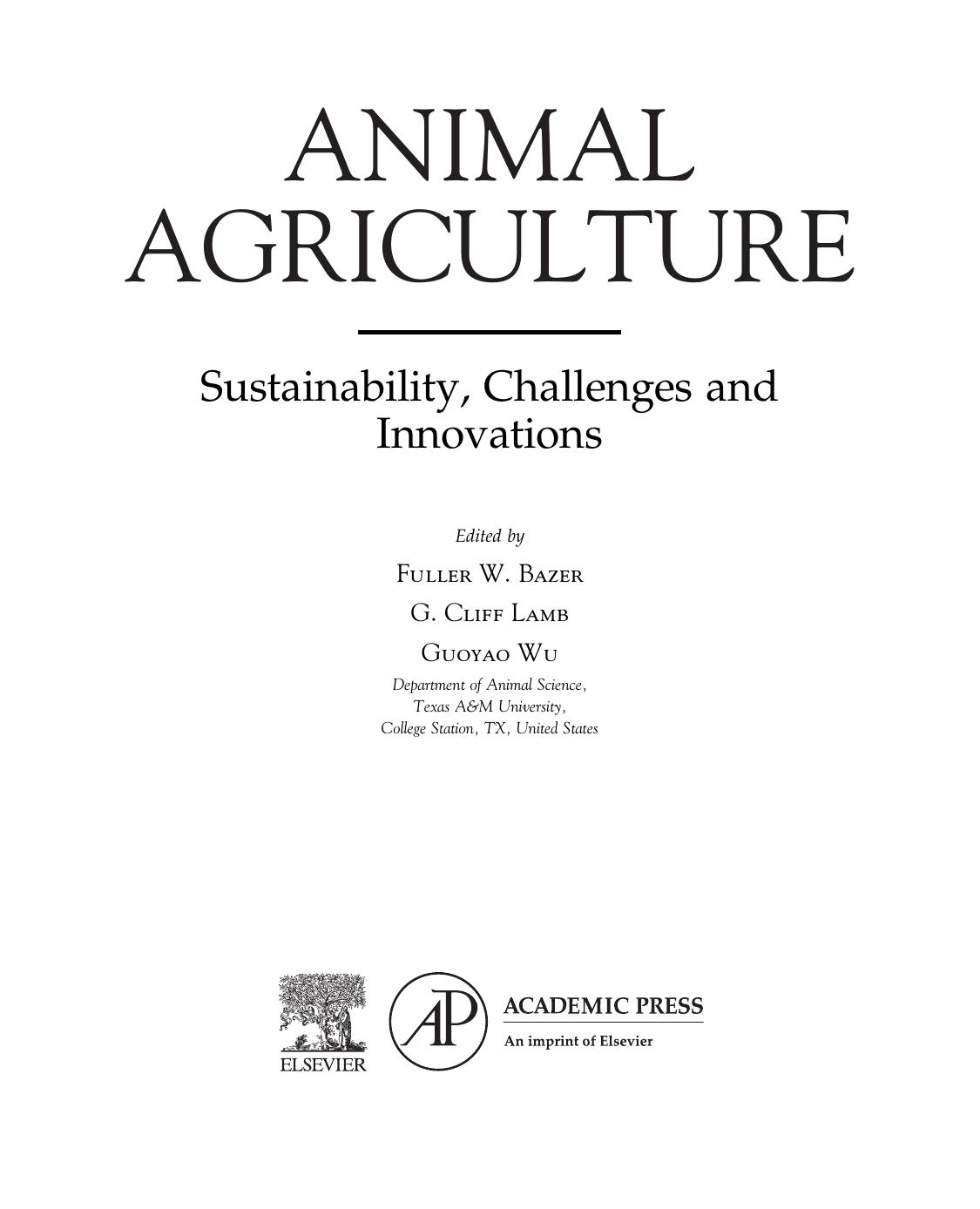 Animal Agriculture Sustainability, Challenges and Innovations 2020