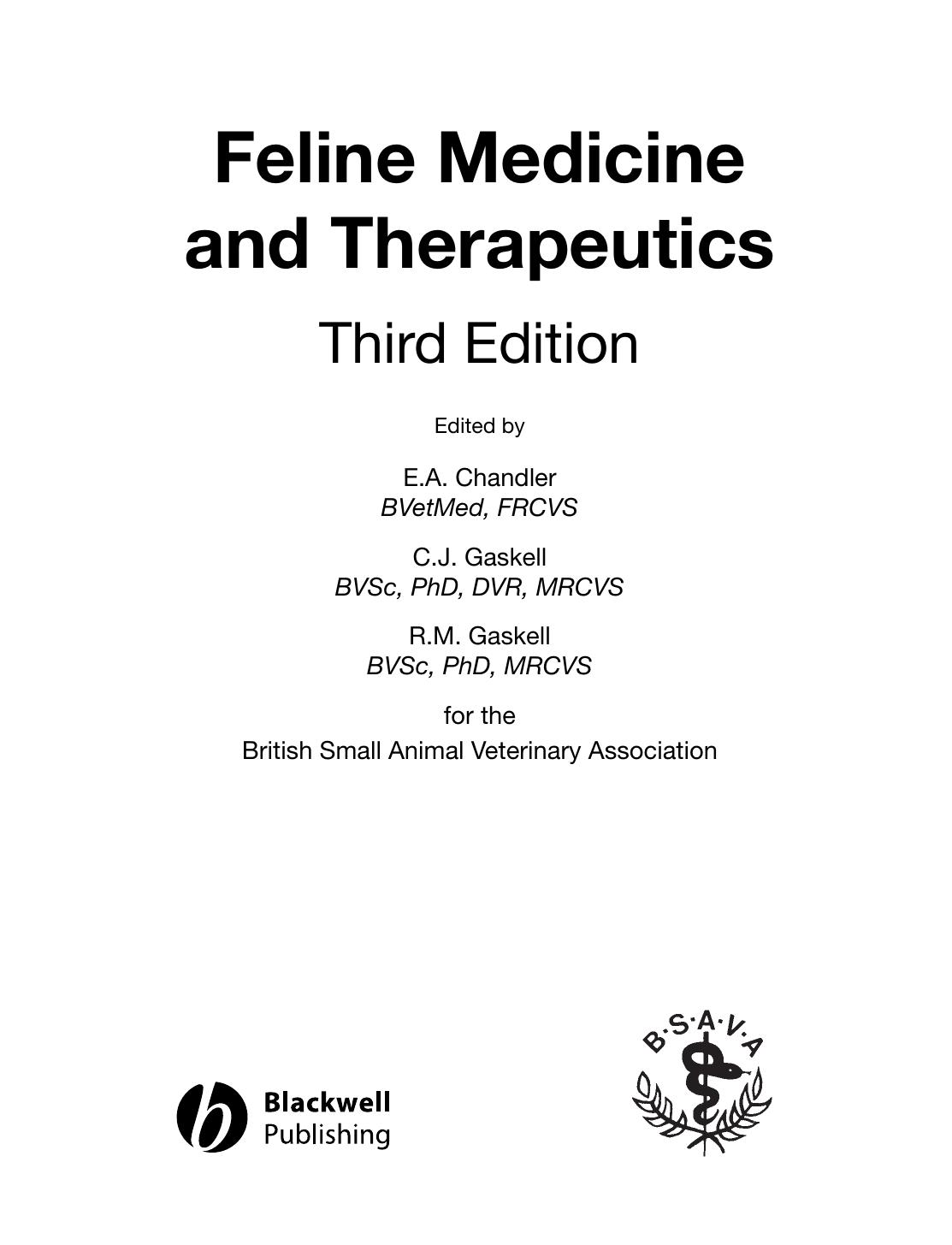 Feline Medicine and Therapeutics 2004