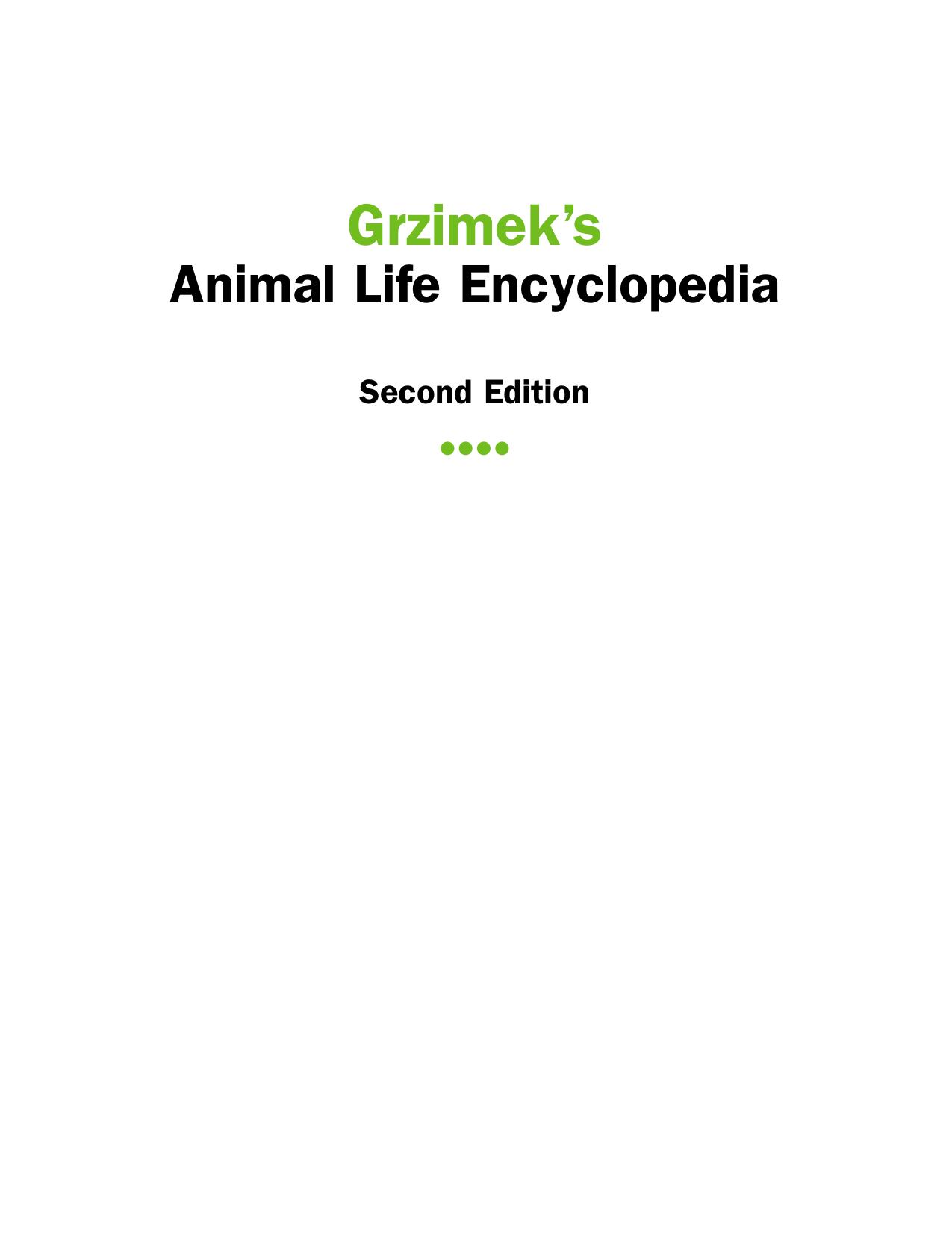 Grzimeks Animal Life Encyclopedia, Vol. 9 Birds II 2nd Edition 2003