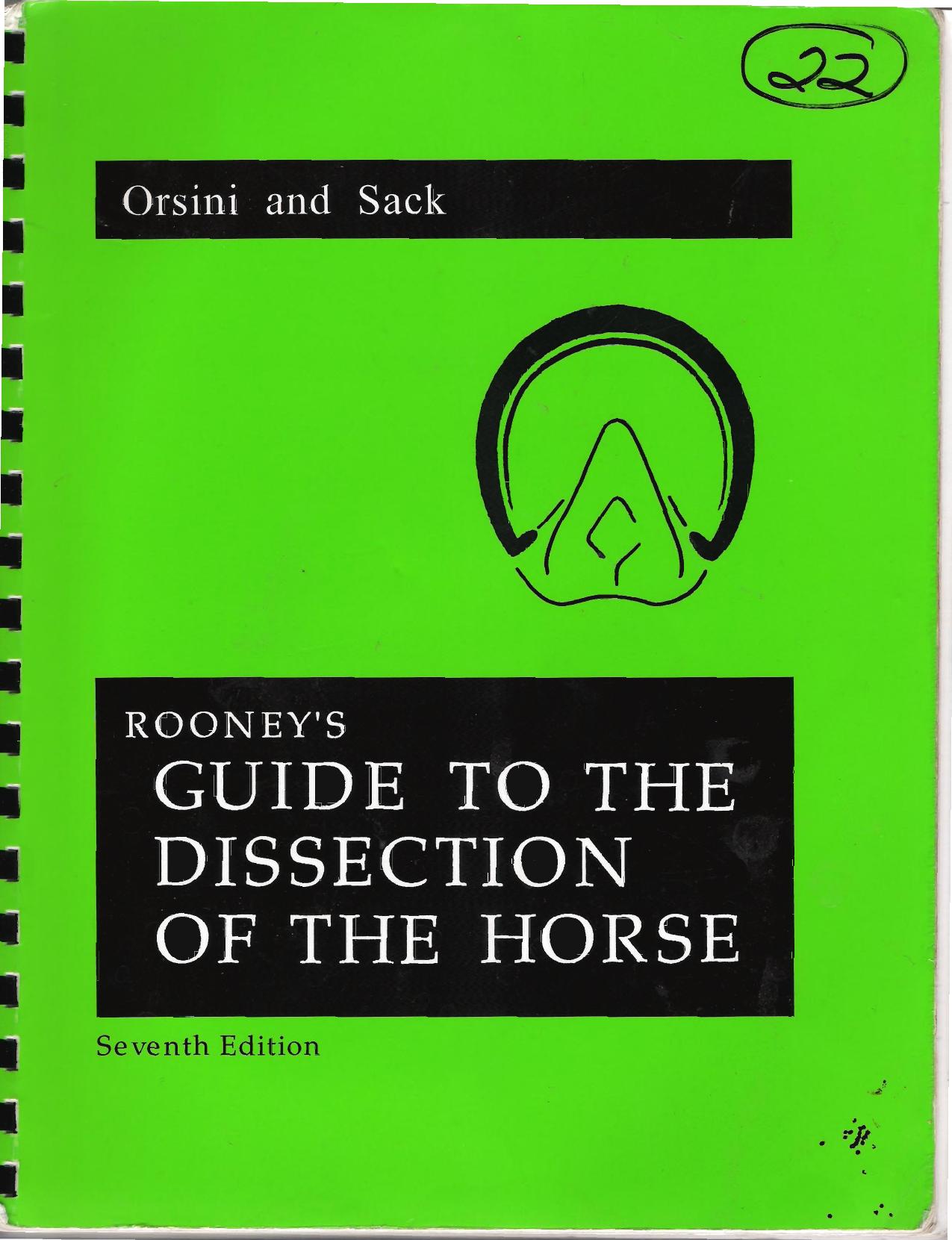 Rooney's Guide To The Dissection of the Horse, 7th Edition