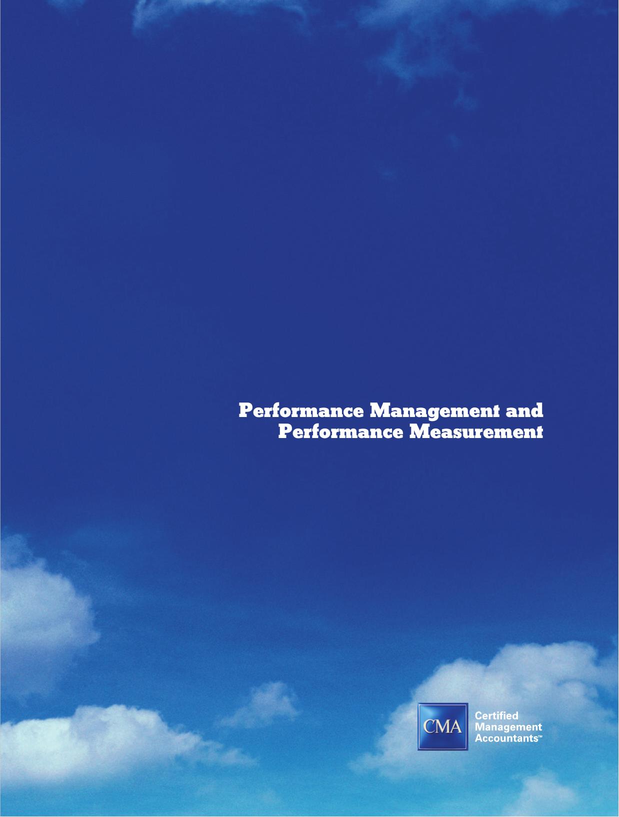 Performance Management and Performance Measurement